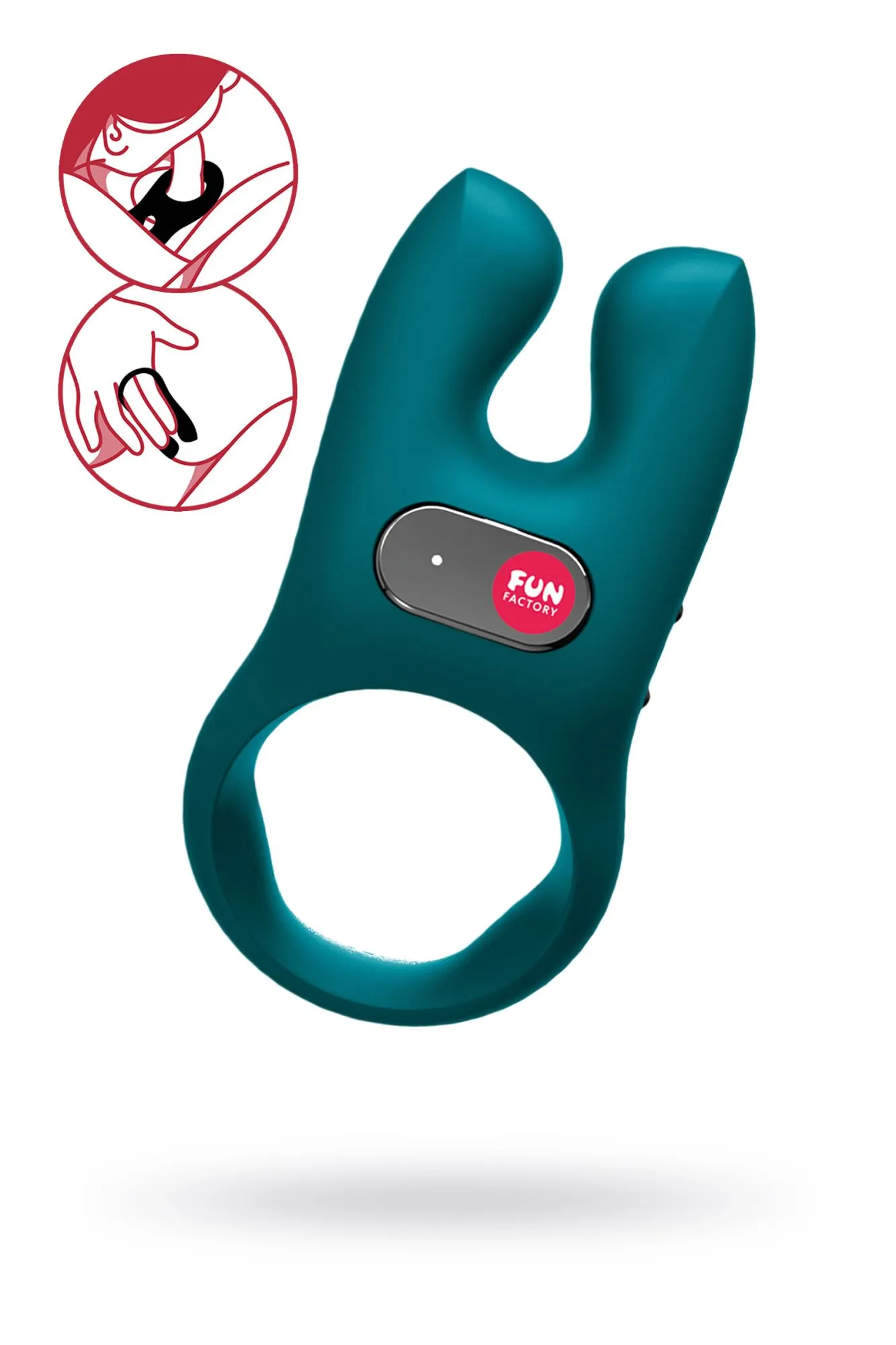 кольцо эрекционное fun factory nos с вибрацией, силикон, зелёное, 8 см в России