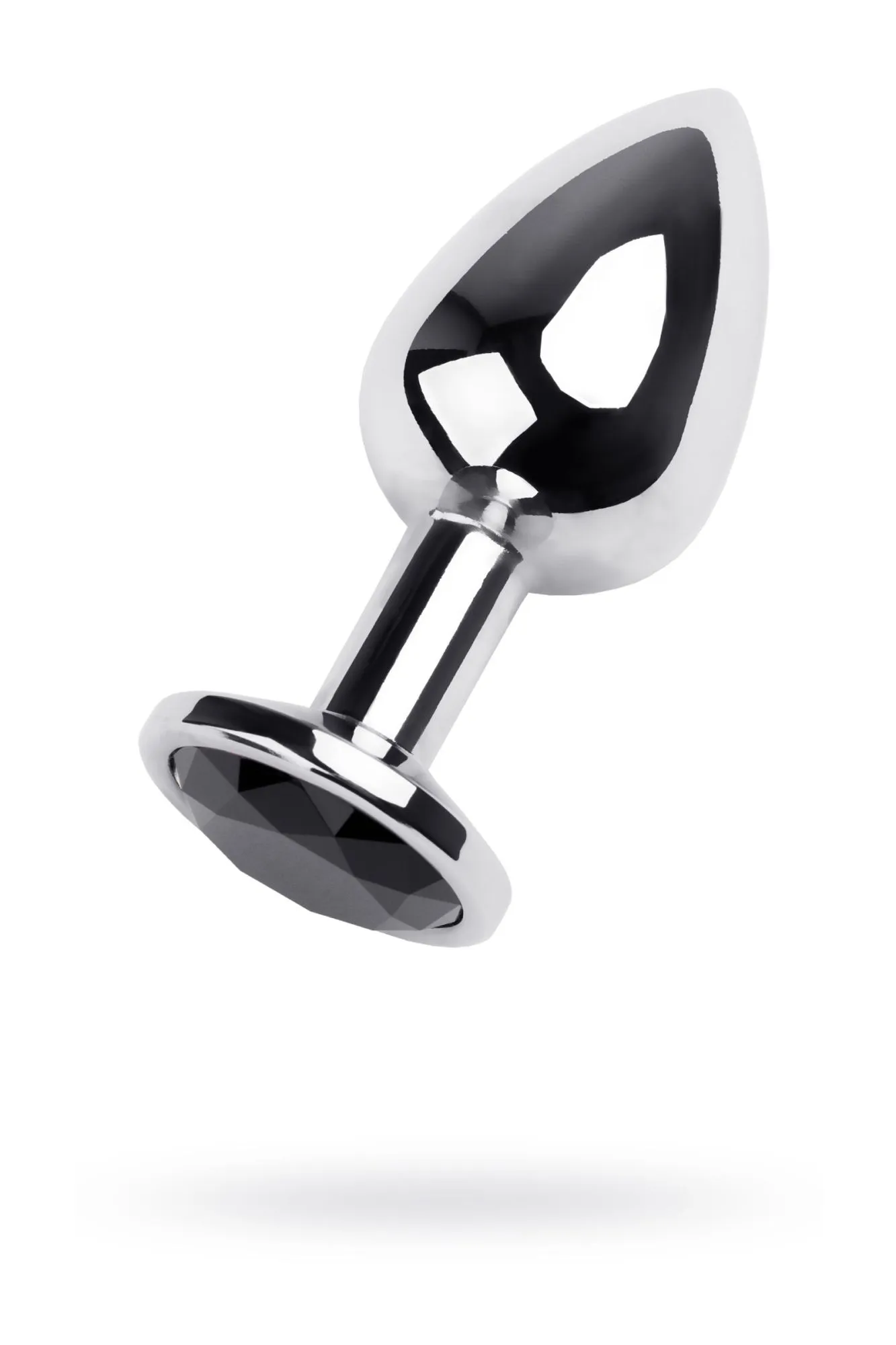 анальная втулка metal by toyfa, металл, серебряная, с чёрным кристаллом в России