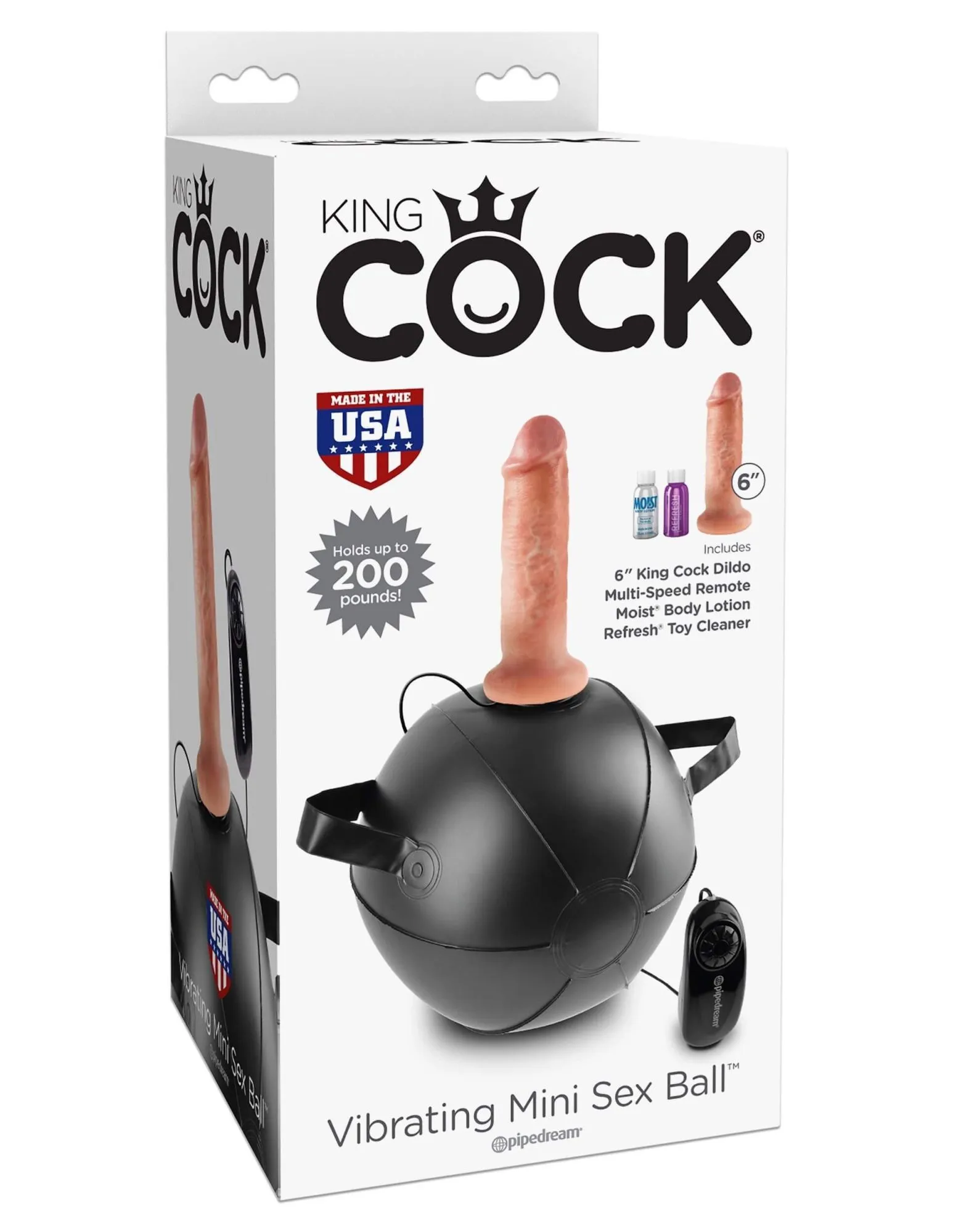 фаллос на мяче pipedream king cock vibrating mini sex ball, черный в России