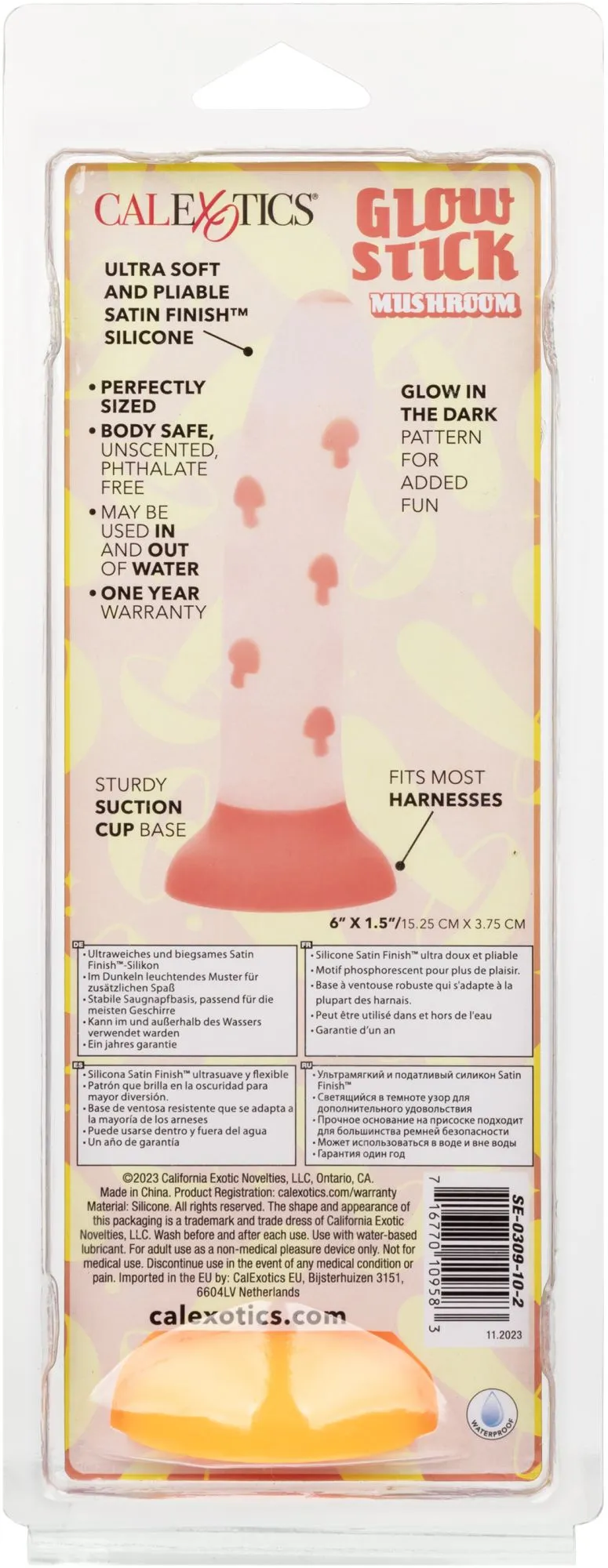 светящийся фаллоимитатор glow stick mushroom в России