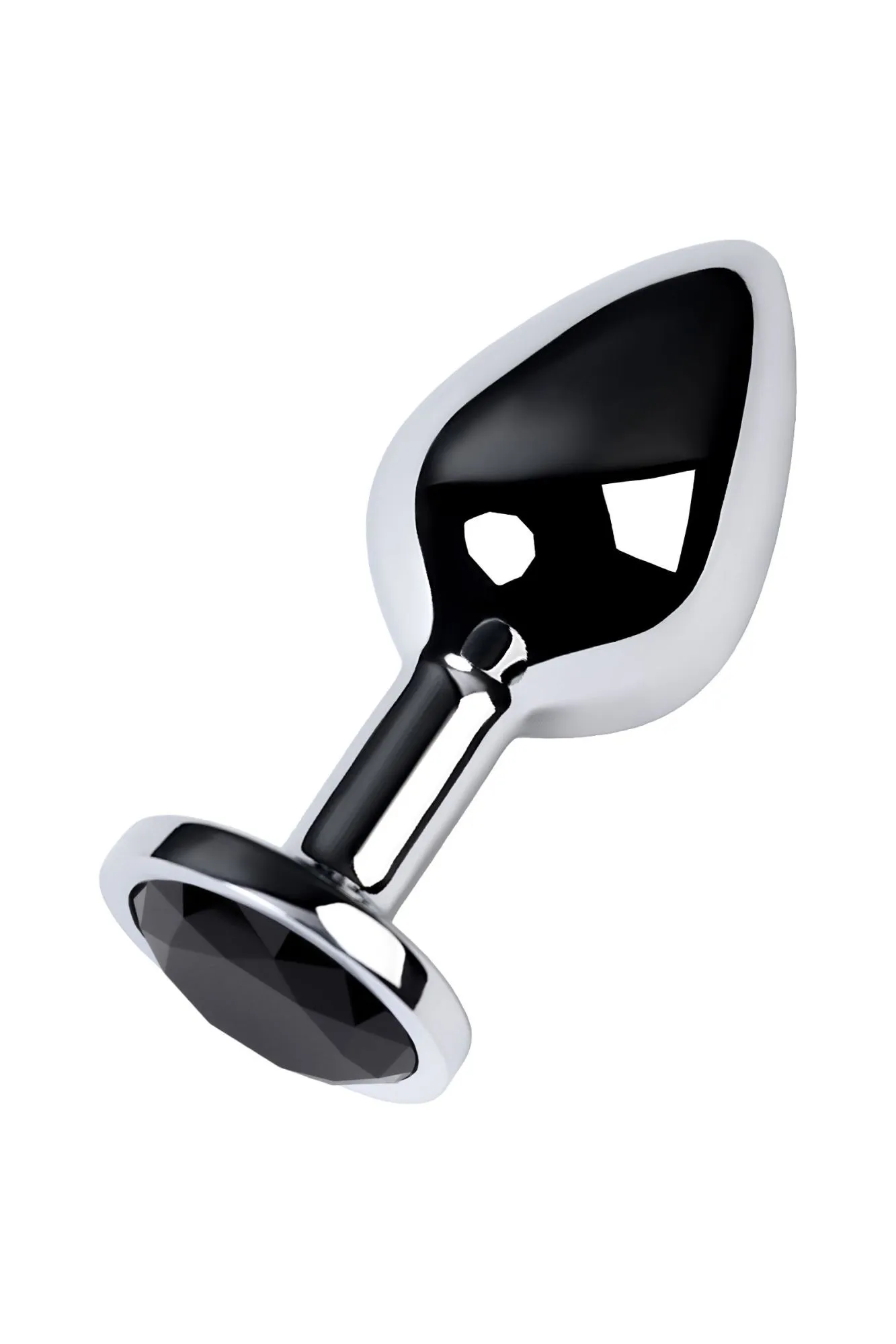 анальная втулка metal by toyfa, металл, серебряная, с чёрным кристаллом, 8 см, ø 3,4 см, 85 г в России