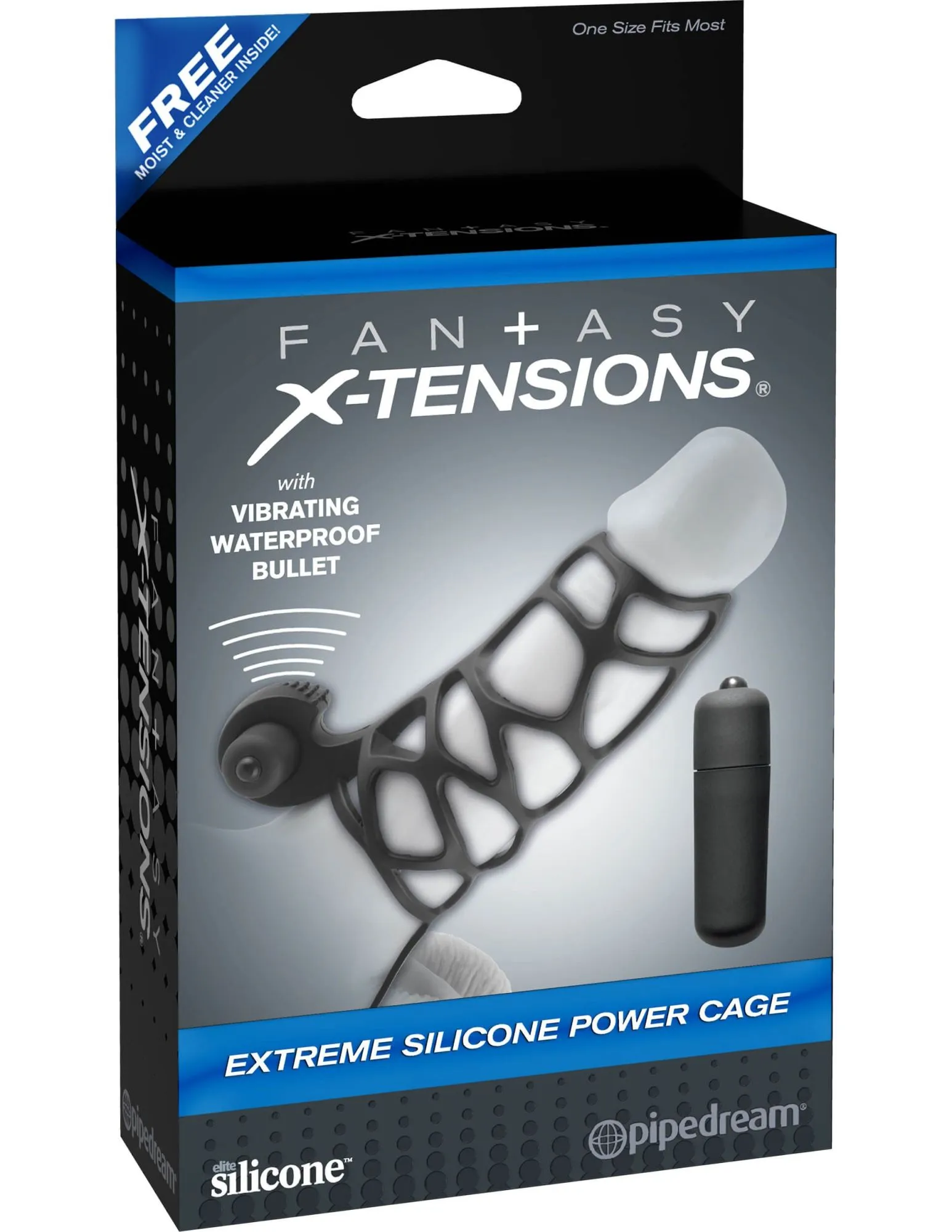 вибронасадка pipedream fantasy x-tensions extreme silicone power cage, чёрная в России