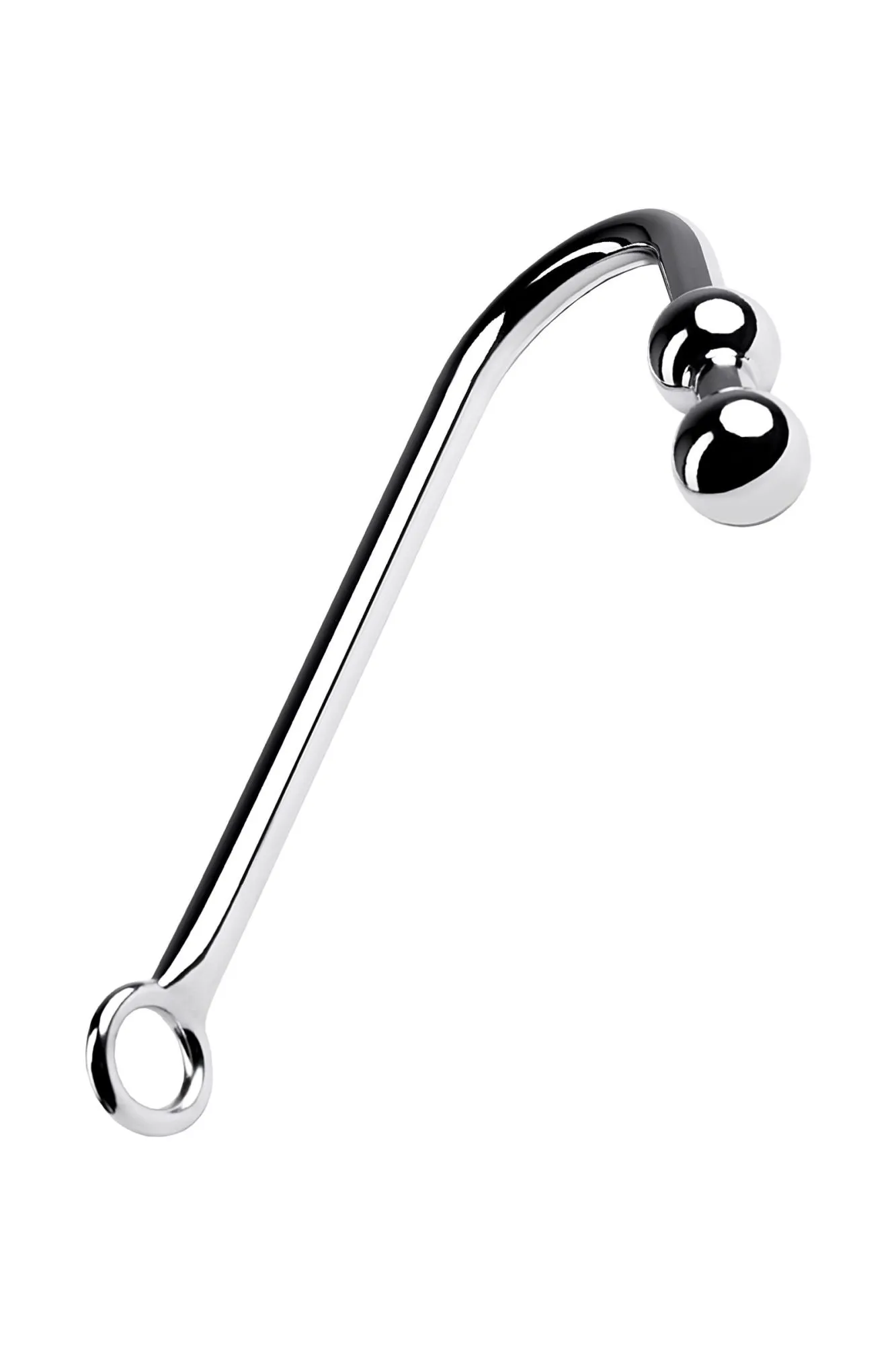 крюк анальный с двумя шарами metal by toyfa, металл, серебряный, 41 см в России