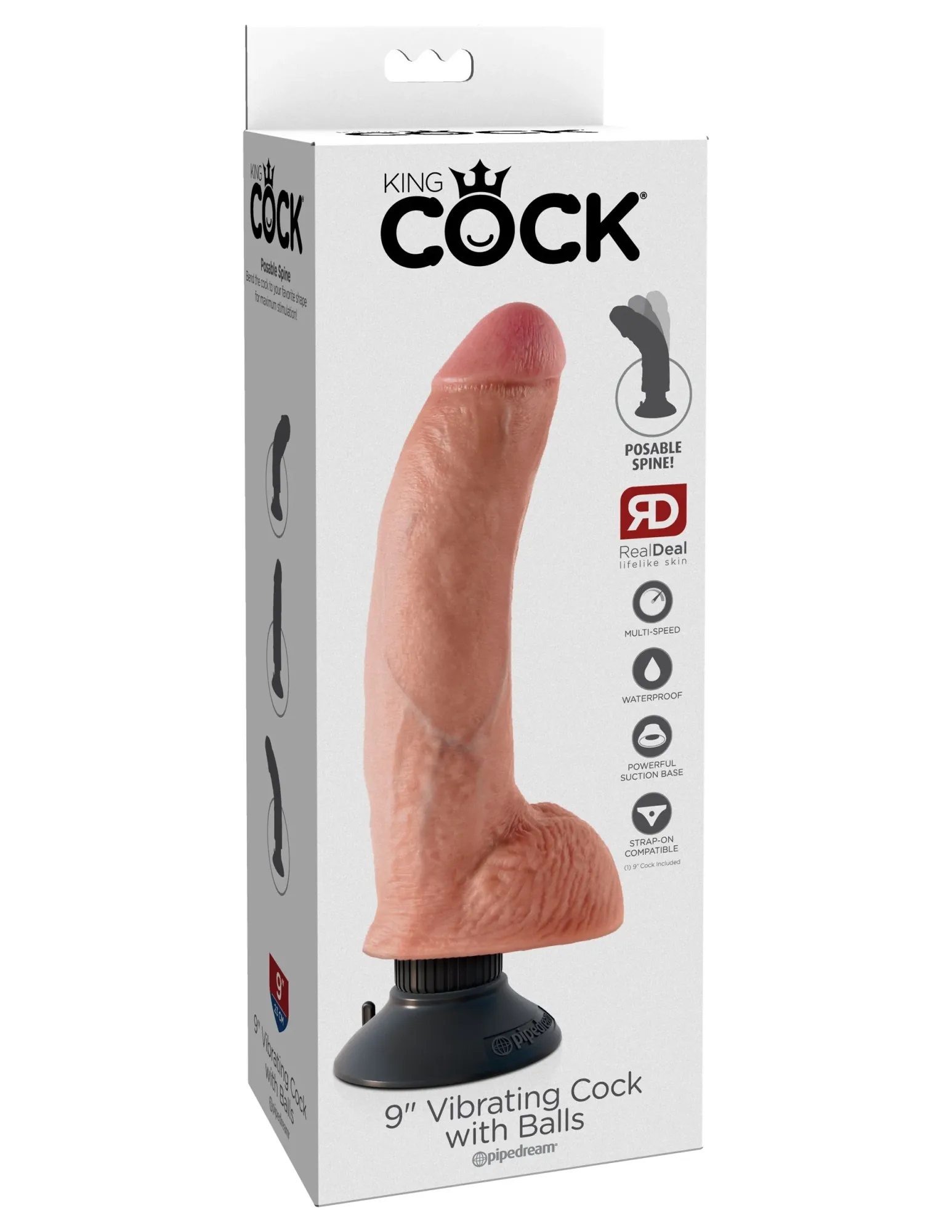 вибратор king cock 9" vibrating cock with balls - flesh pipedream 540921pd в России