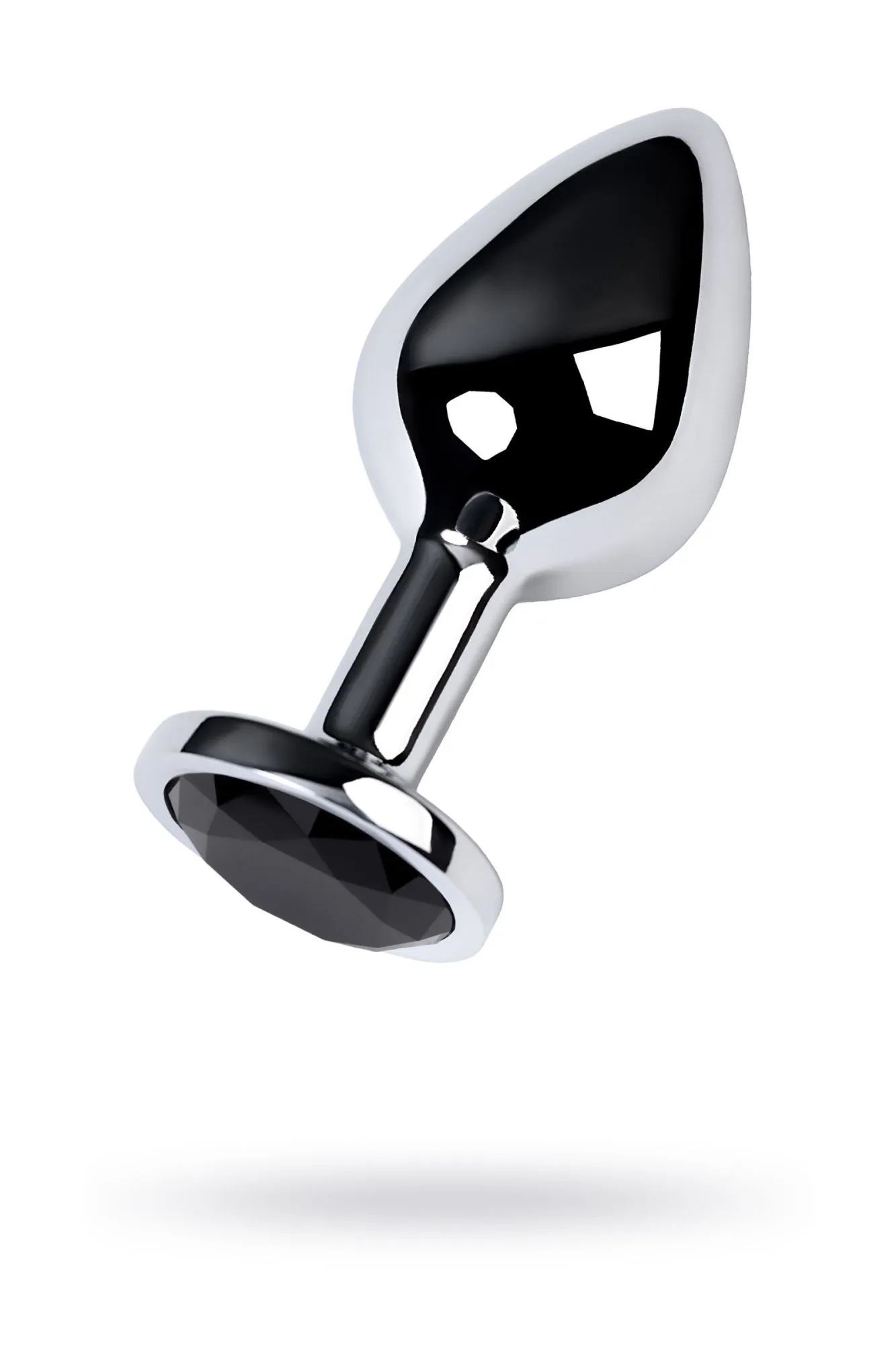 анальная втулка metal by toyfa, металл, серебряная, с чёрным кристаллом, 8 см, ø 3,4 см, 85 г в России