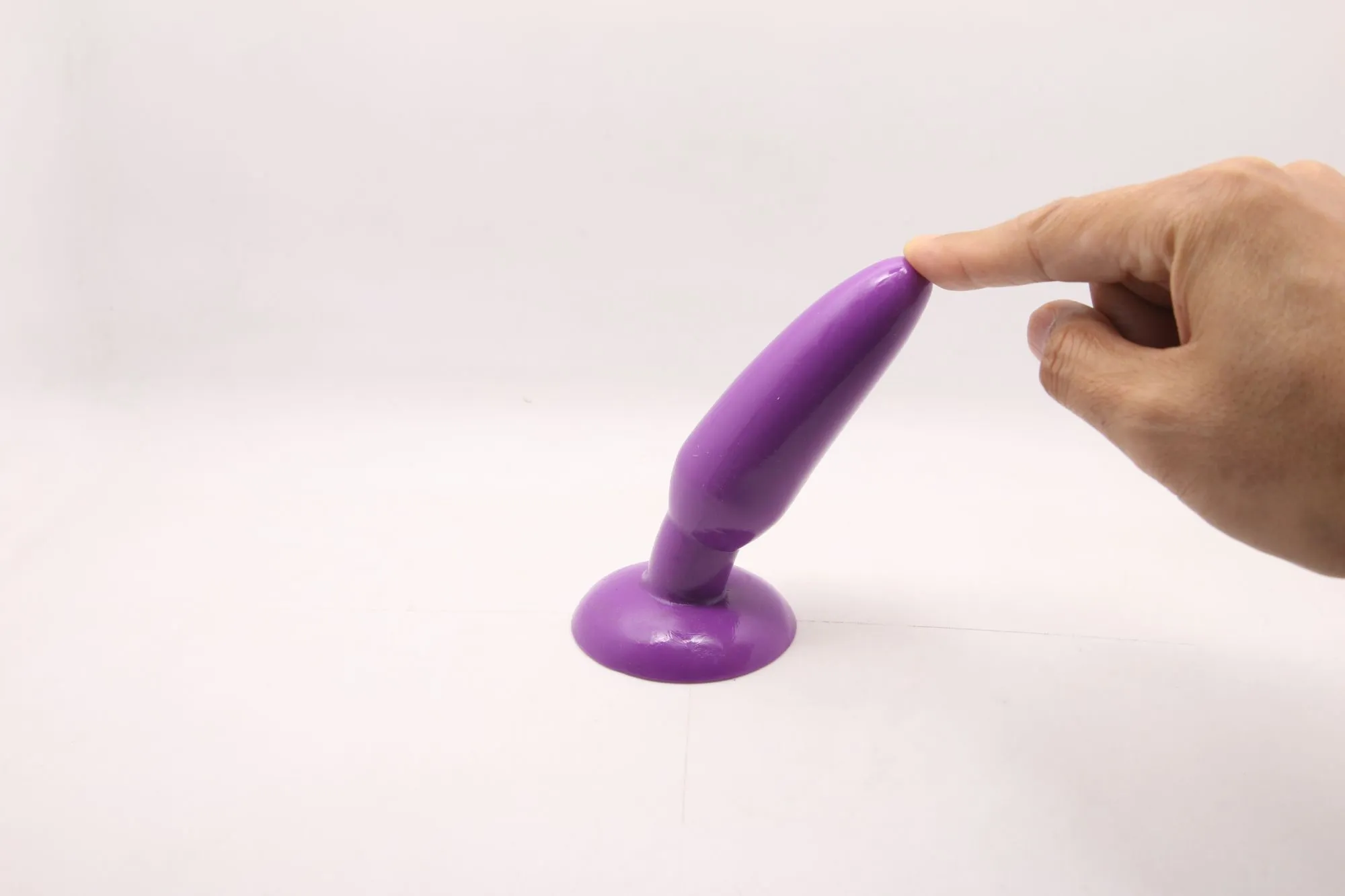анальная пробка с присоской 3,7 см purple bi-017001r в России
