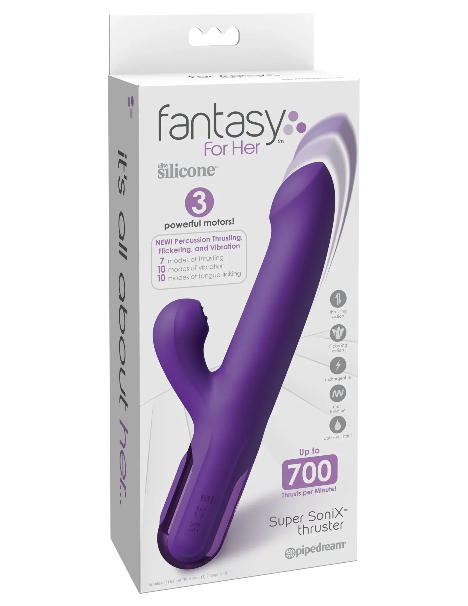 вибратор fantasy for her super sonix thruster - purple pipedream 497112pd в России