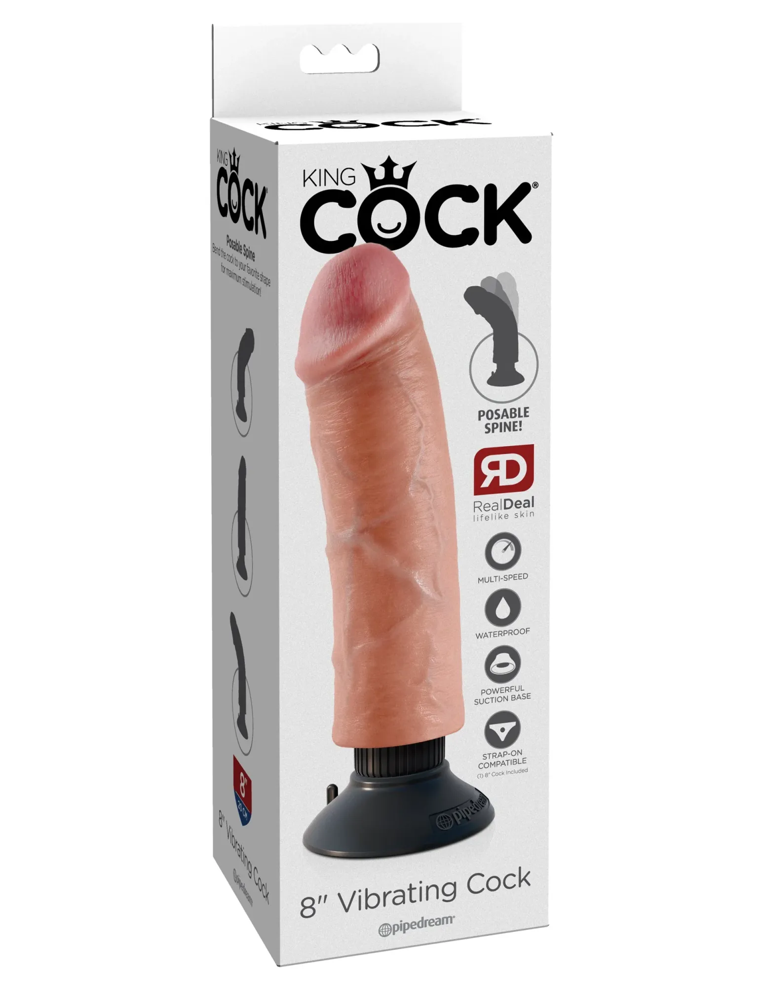 вибратор king cock 8" vibrating cock - flesh pipedream 540321pd в России
