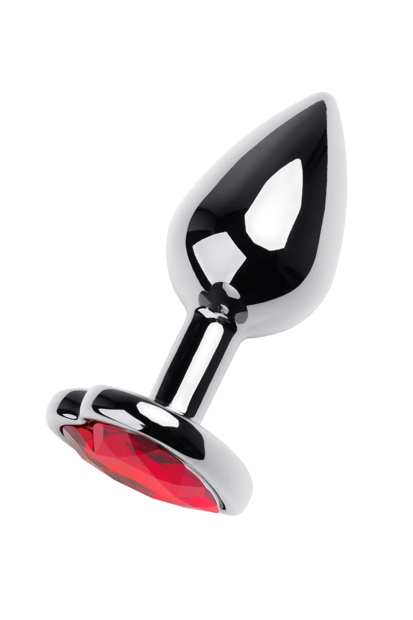 анальная втулка metal by toyfa, металл, серебряная, с красным кристаллом, 7 см, ø 2,7 см, 50 г в России