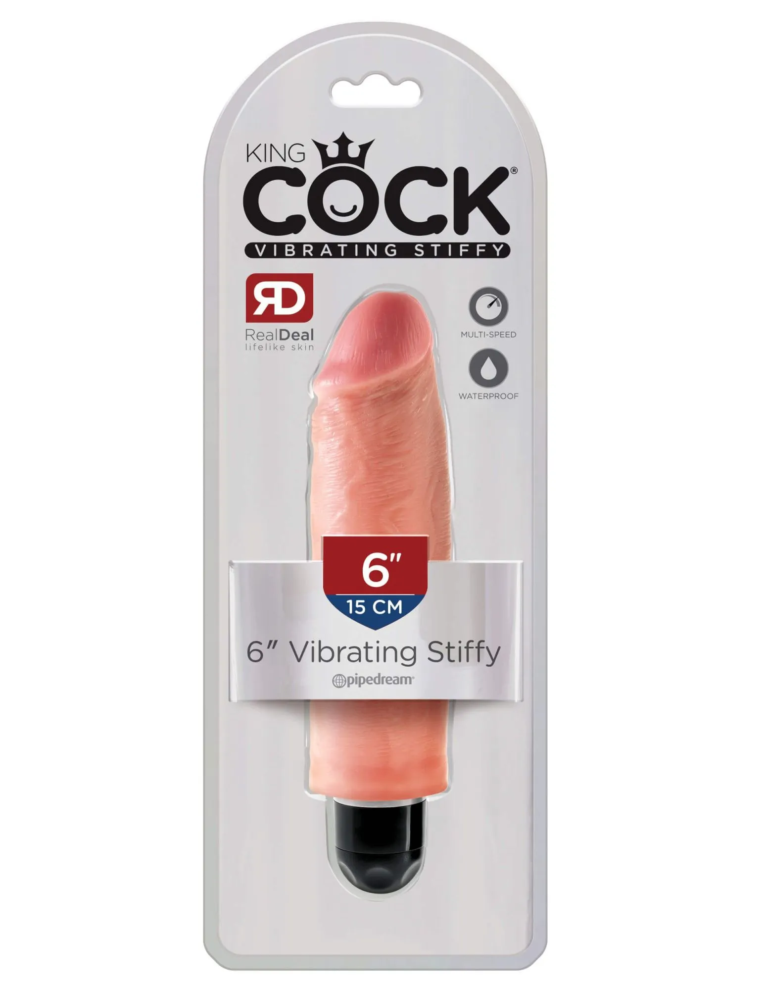 вибратор-реалистик pipedream king cock 6 inch vibrating stiffy, телесный в России