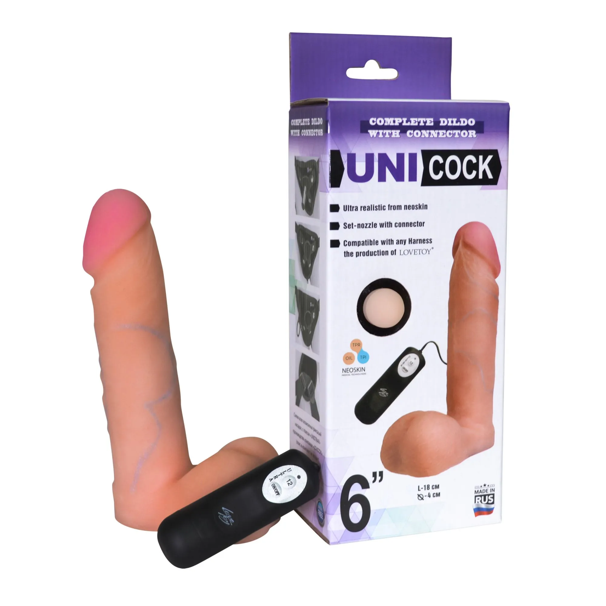 насадка на harness с вибрацией 12 режимов unicock 6"d  081413ru в России