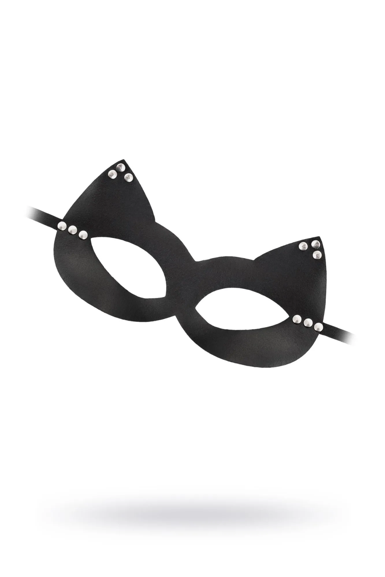 маска штучки-дрючки «кошка» с заклепками, кожа, черная в России