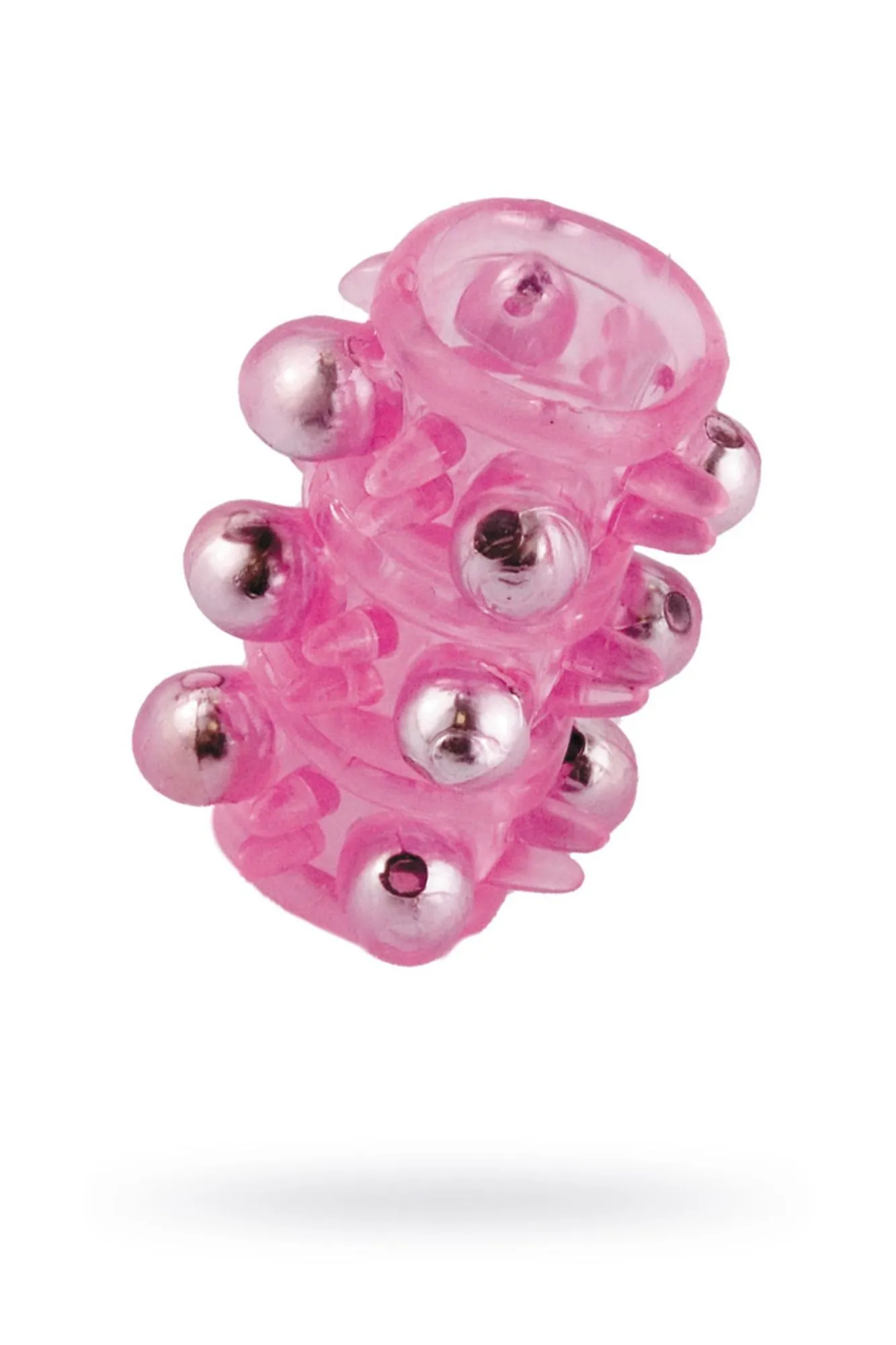 насадка с бусинками toyfa, tpe, розовая, 5 см в России