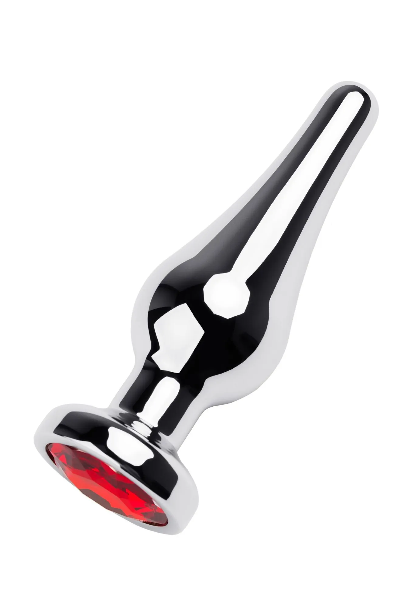 анальная втулка metal by toyfa, металл, серебряная, с красным кристаллом в России