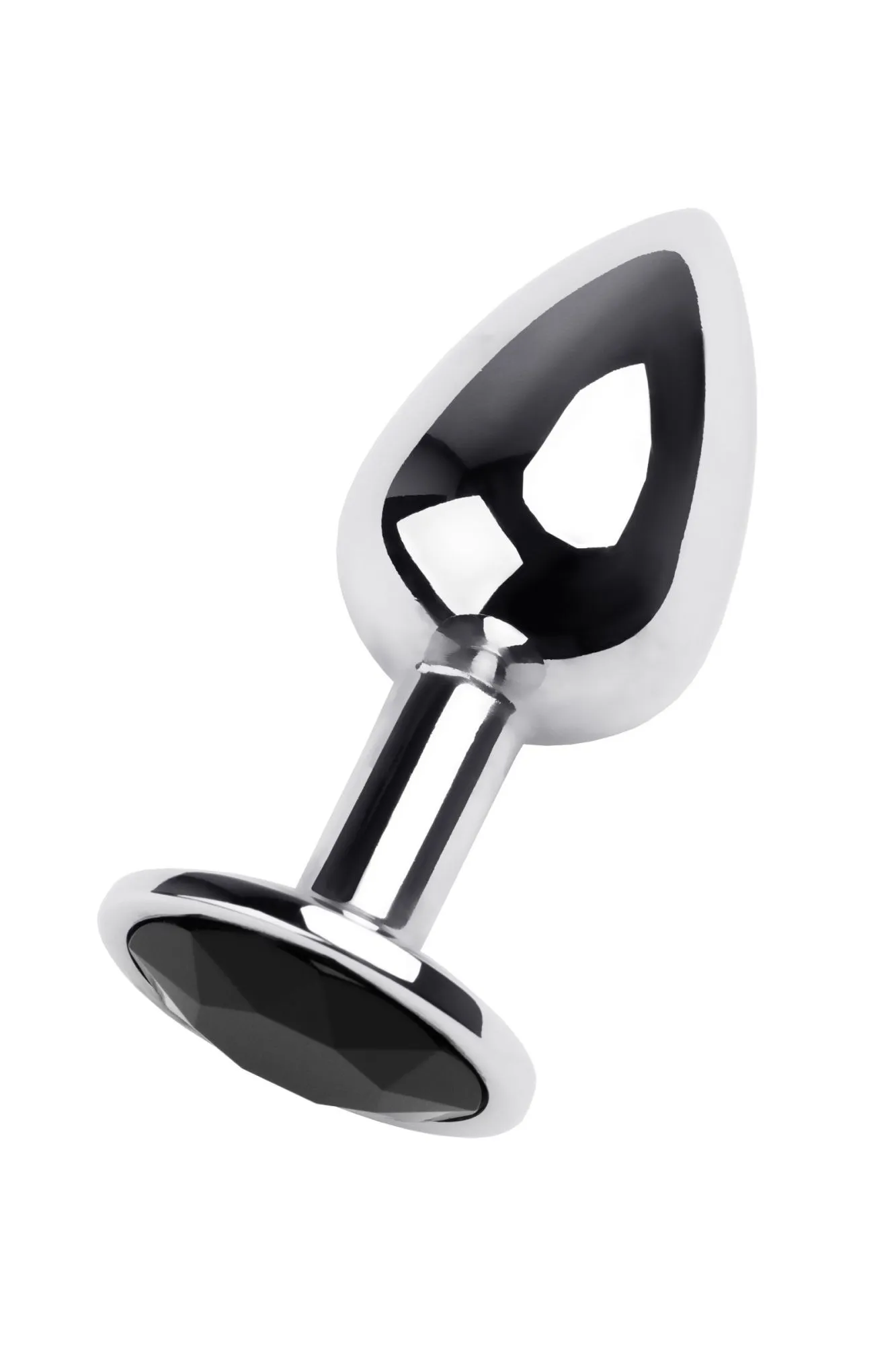 анальная втулка metal by toyfa, металл, серебряная, с чёрным кристаллом, 7 см, ø 2,8 см, 50 г в России