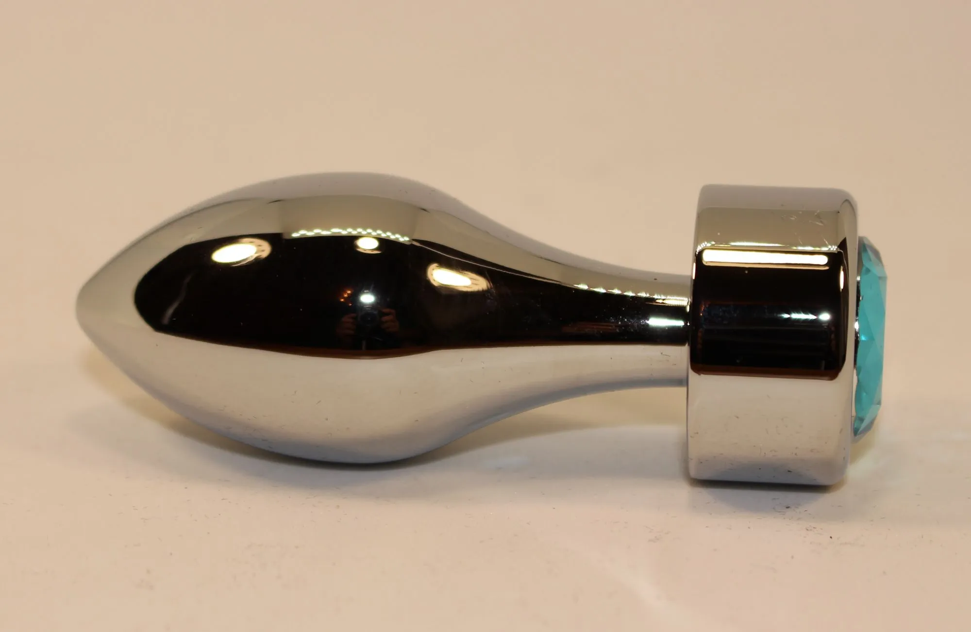 анальная пробка металл серебро с голубым стразом 7,8х2,9см 47444-1mm в России