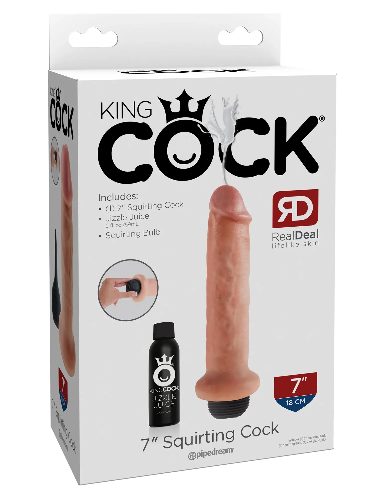 фаллоимитатор с имитацией семяизвержения  king cock 7" squirting  pipedream 560721pd в России