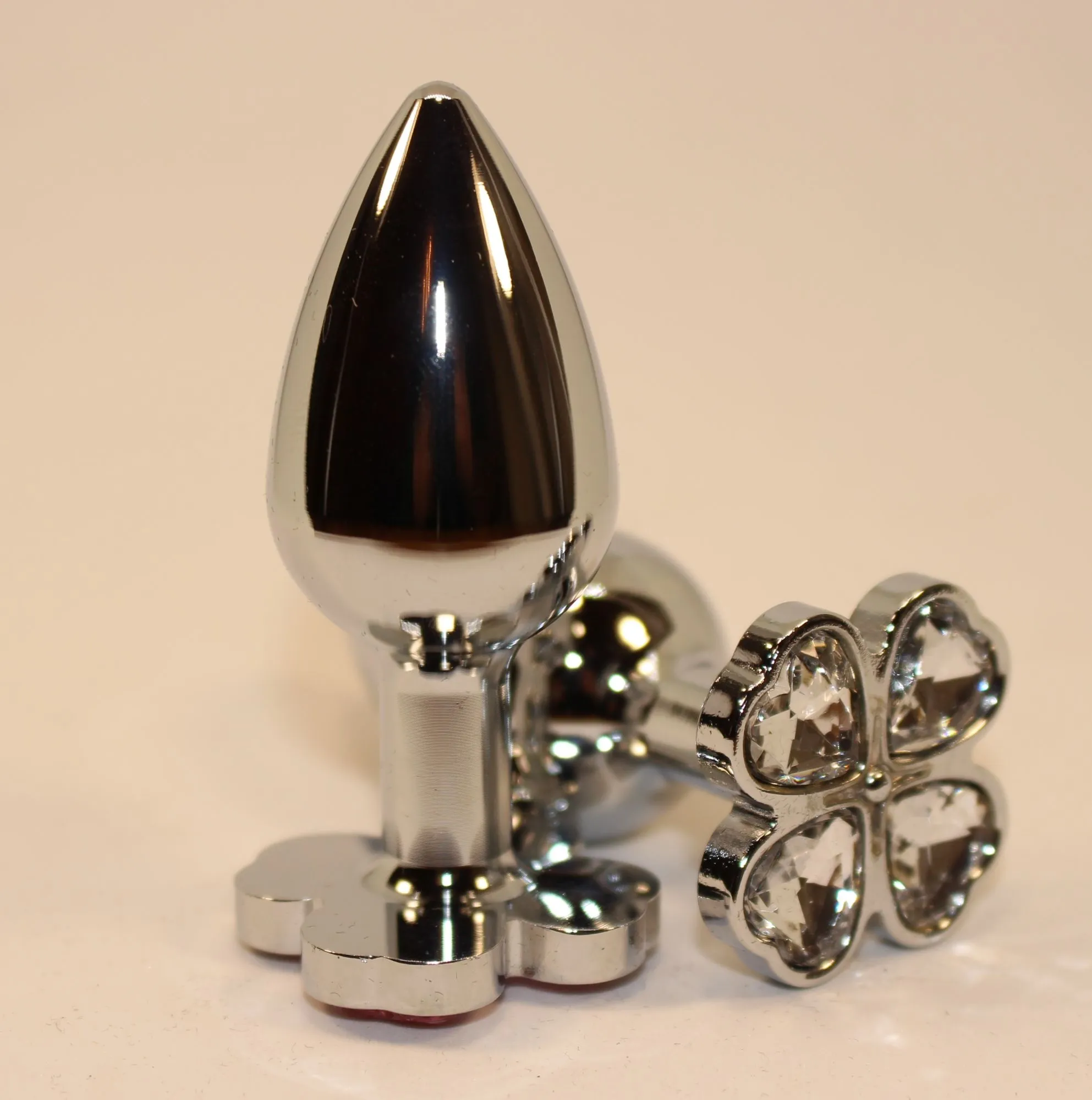 пробка анальная металл 7,5х2,8см с сердечком прозрачный страз 47439-4mm в России