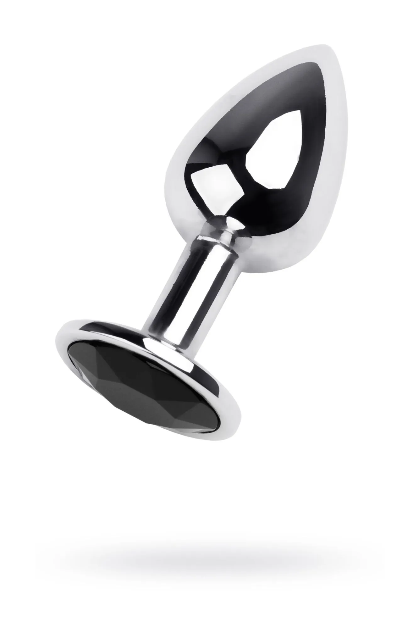 анальная втулка metal by toyfa, металл, серебряная, с чёрным кристаллом, 7 см, ø 2,8 см, 50 г в России