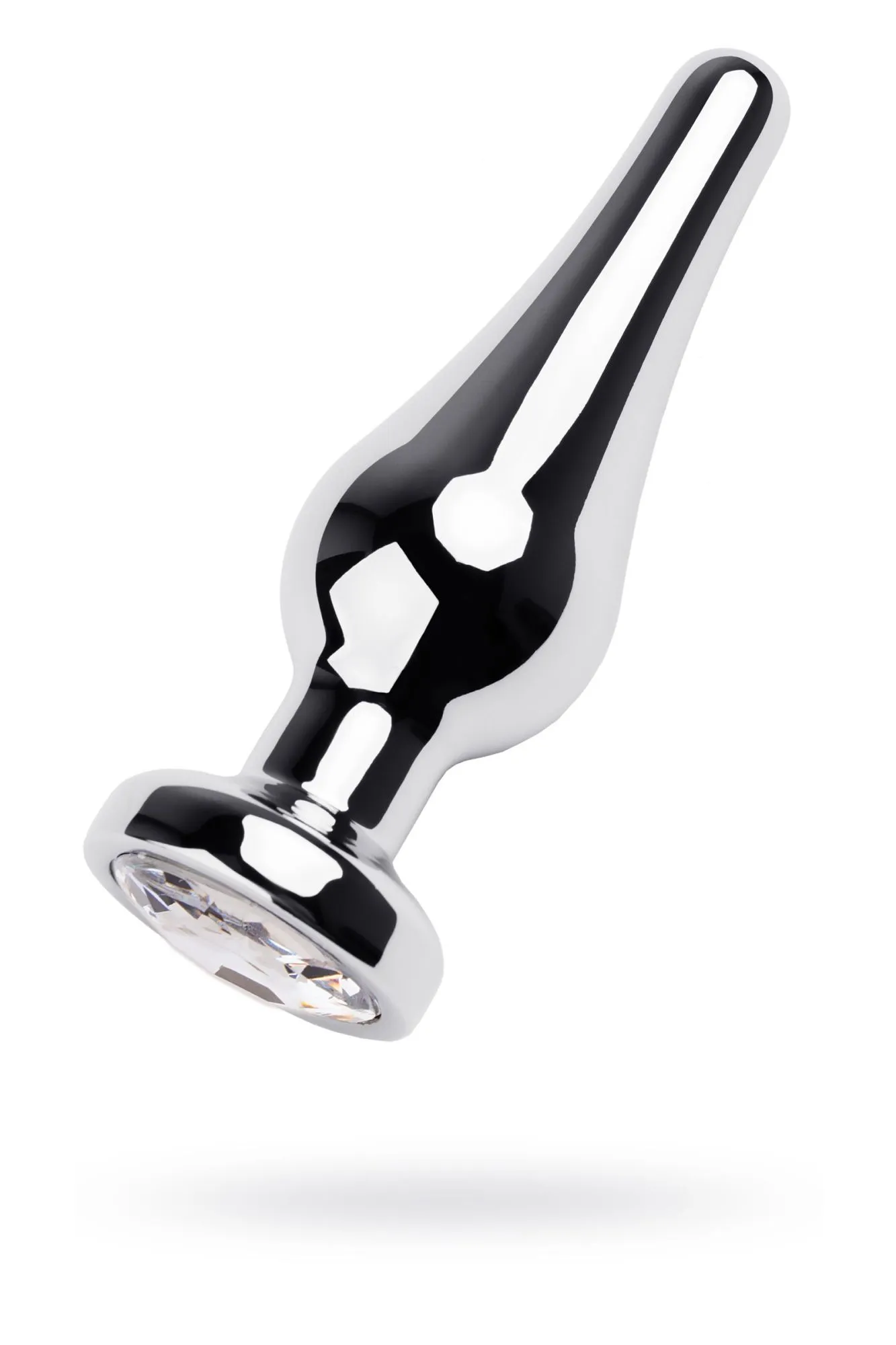 анальная втулка metal by toyfa, металл, серебряная, с кристаллом цвета алмаз, 10 см, ø 3 см, 95 г в России