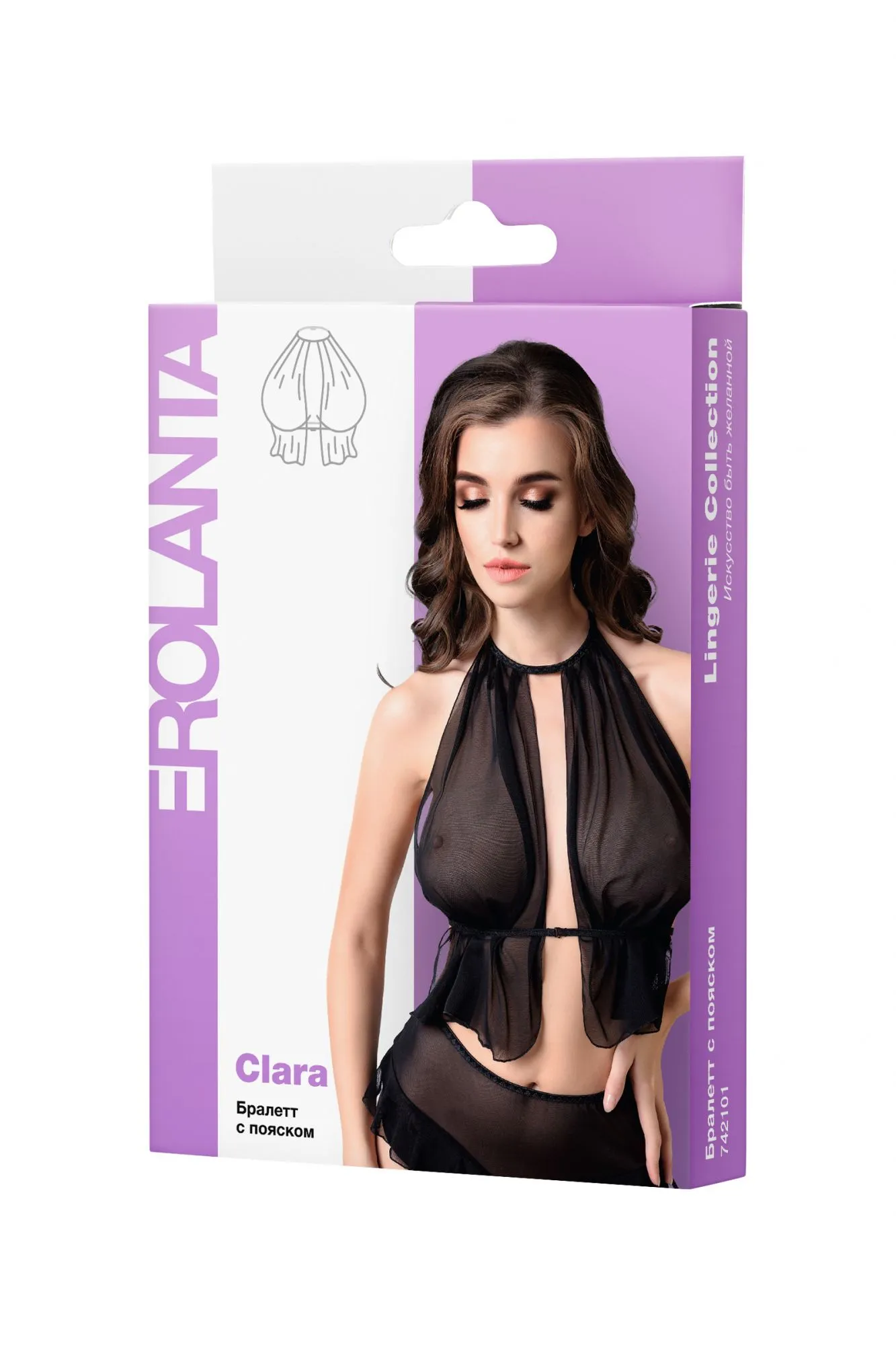 Эротическое бралетт с пояском erolanta clara, черный (48-52) в России