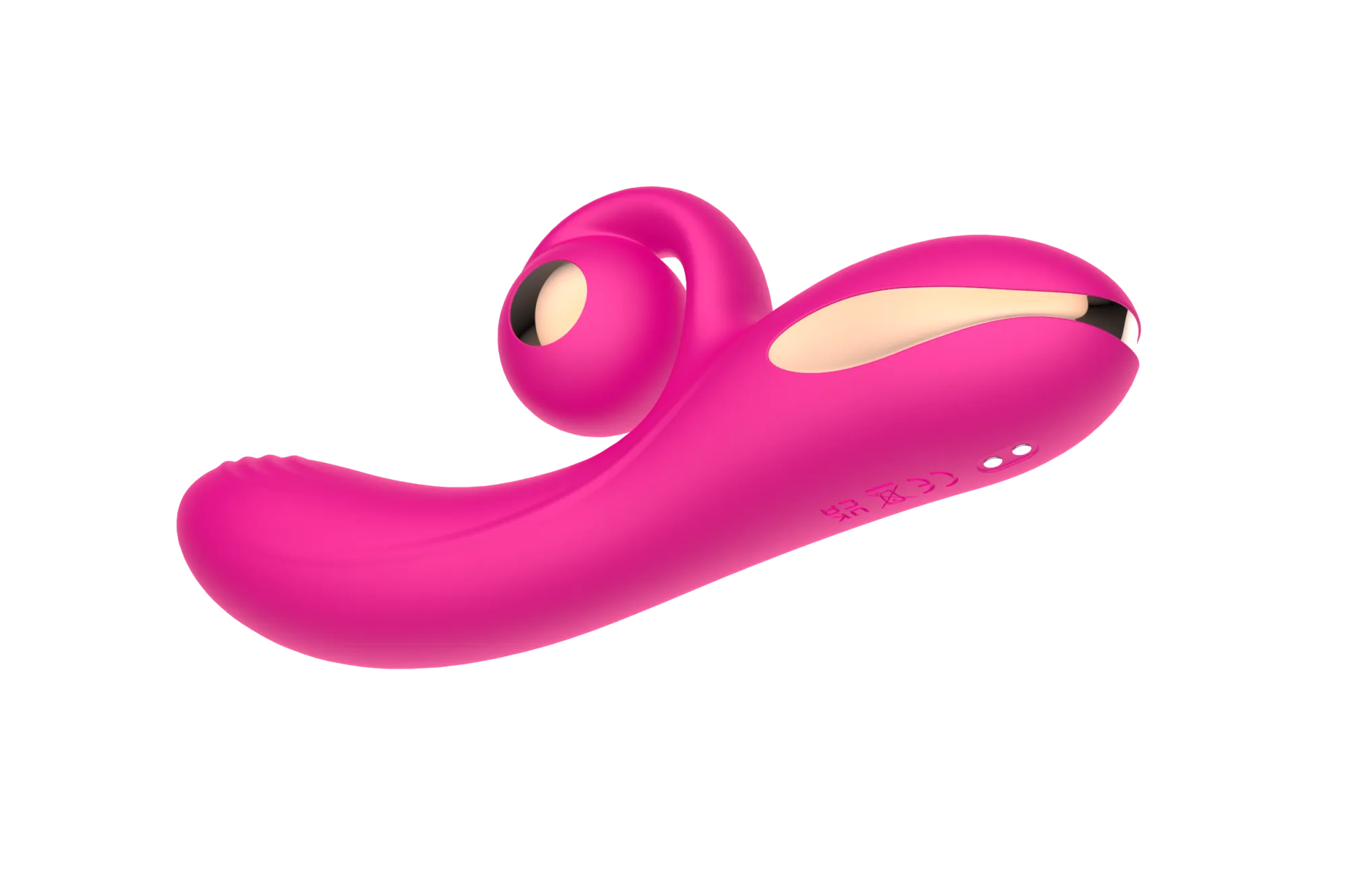 силиконовый вибратор-кролик с функцией вращения sw3052-hot-pink в России