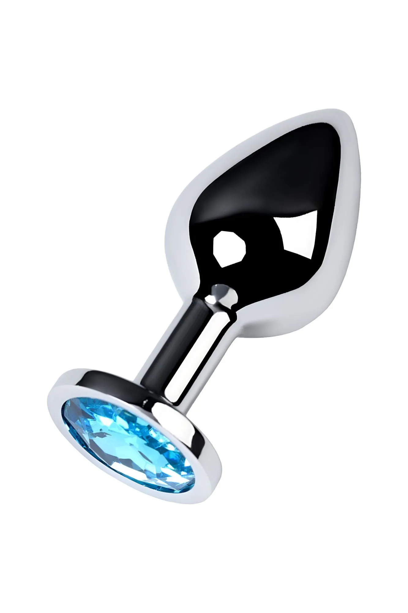 анальная втулка metal by toyfa, металл, серебряная, с голубым кристаллом, 8 см, ø 3,4 см, 85 г в России