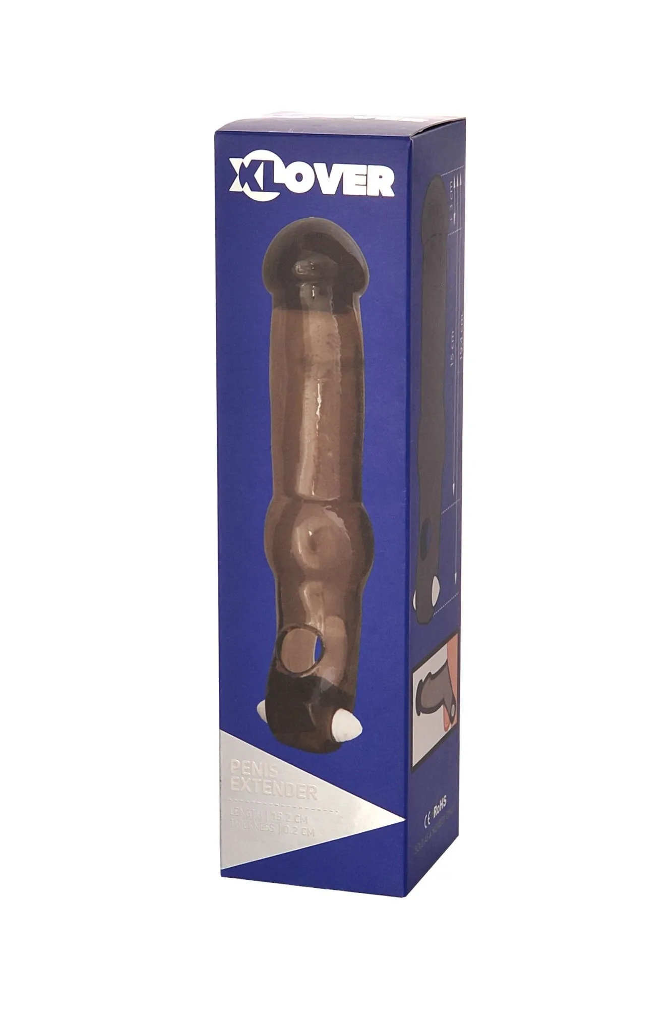 насадка toyfa xlover, для увеличения размера с вибрацией,tpe, черная прозрачная, 19,4 см в России
