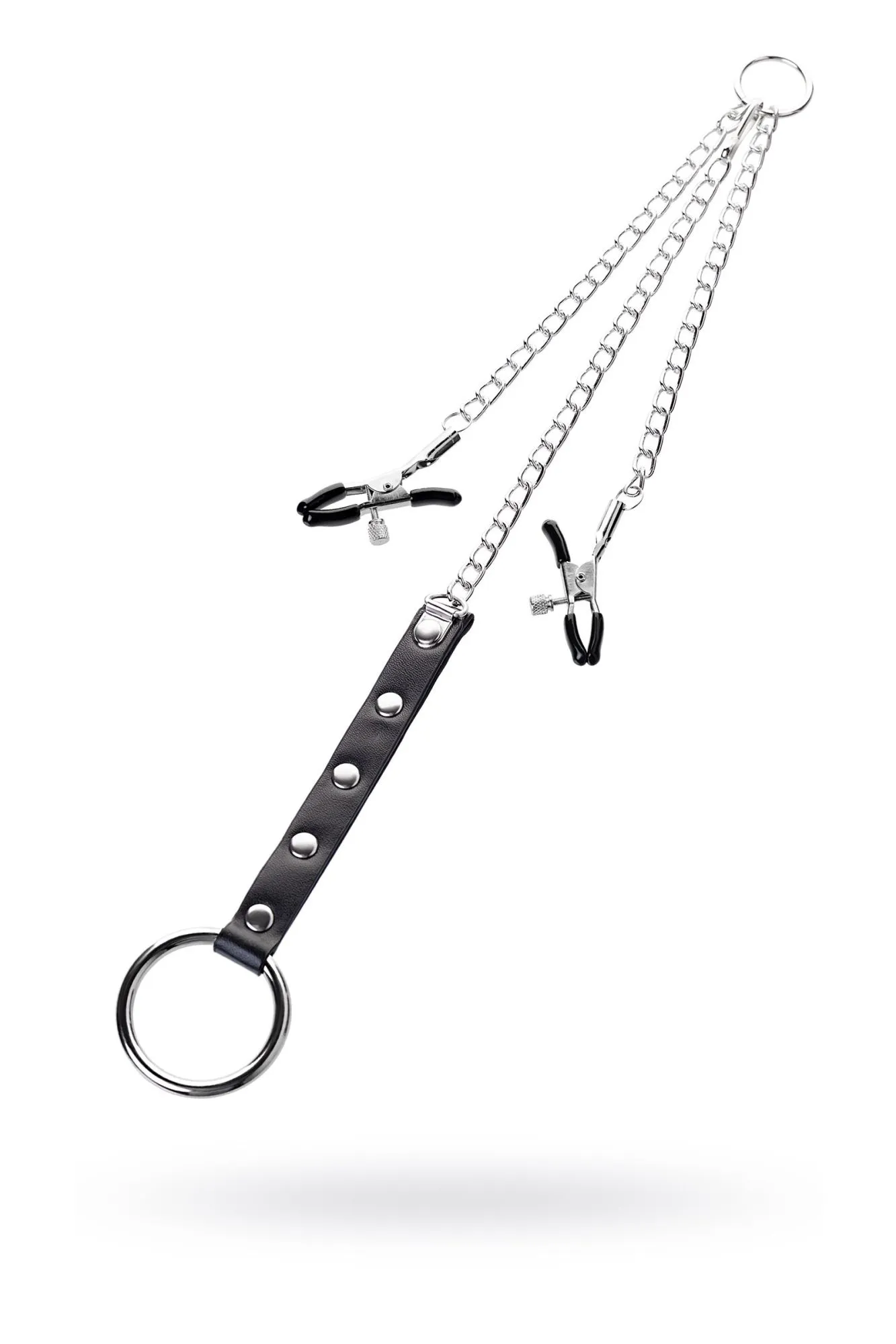 зажимы для сосков toyfa metal с кольцом для пениса, серебряные, 60 см в России