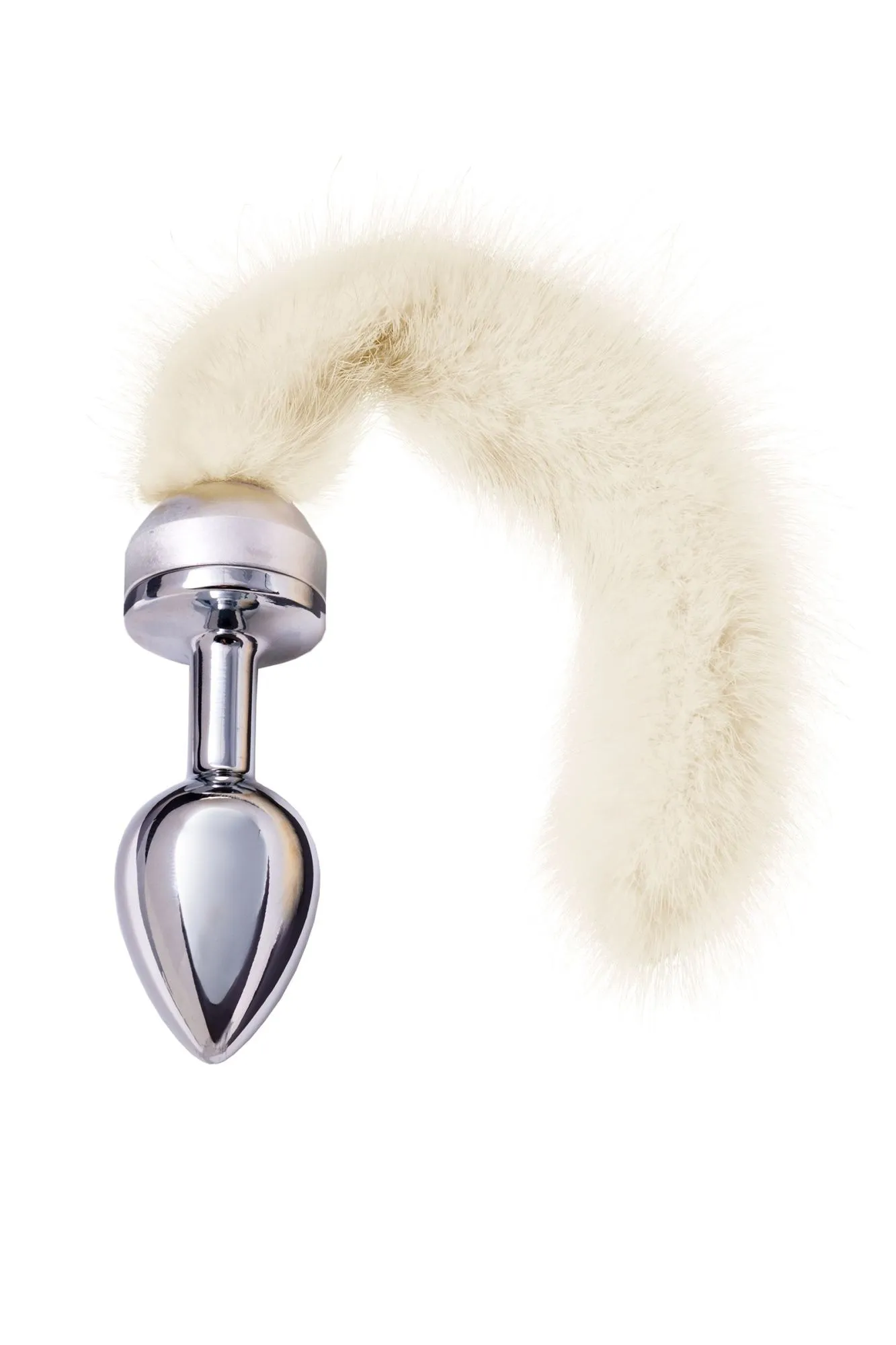 анальная втулка metal by toyfa, металл, серебряная, с белым хвостом, 32 см, ø 2,9 см, 175 г в России