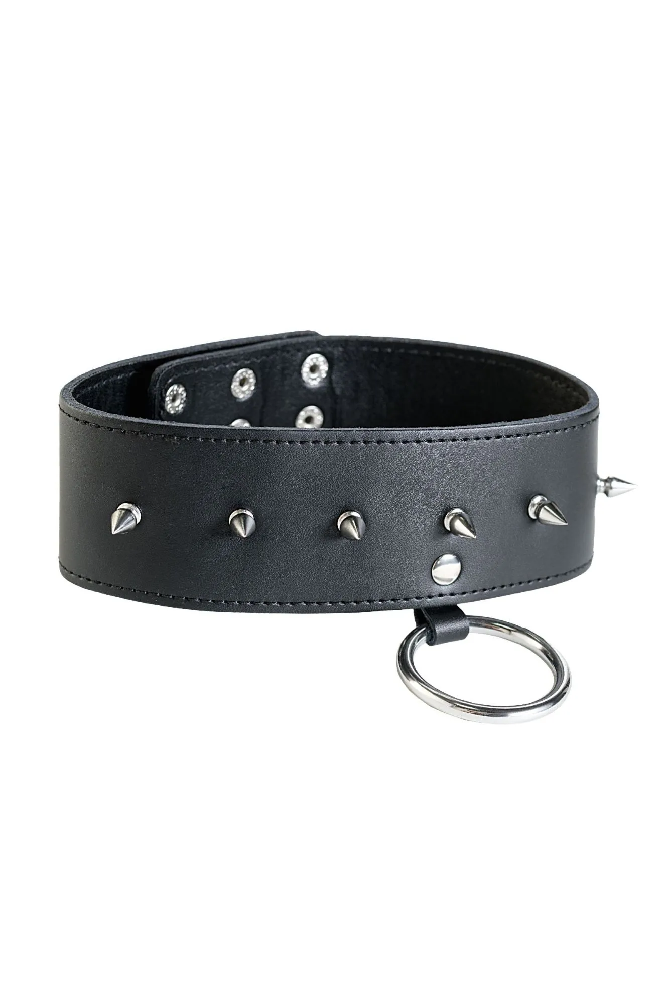 ошейник toyfa theatre кожаный с шипами, черный в России