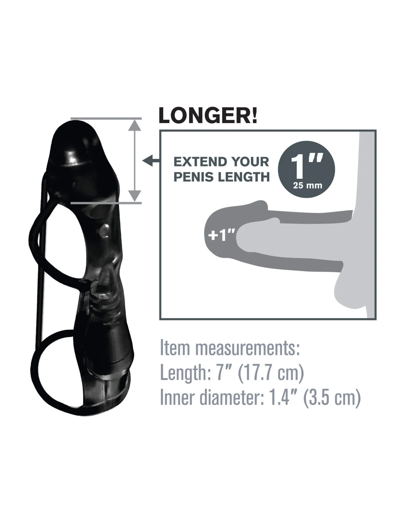 насадка с вибацией pipedream vibrating cock rocket, чёрная в России