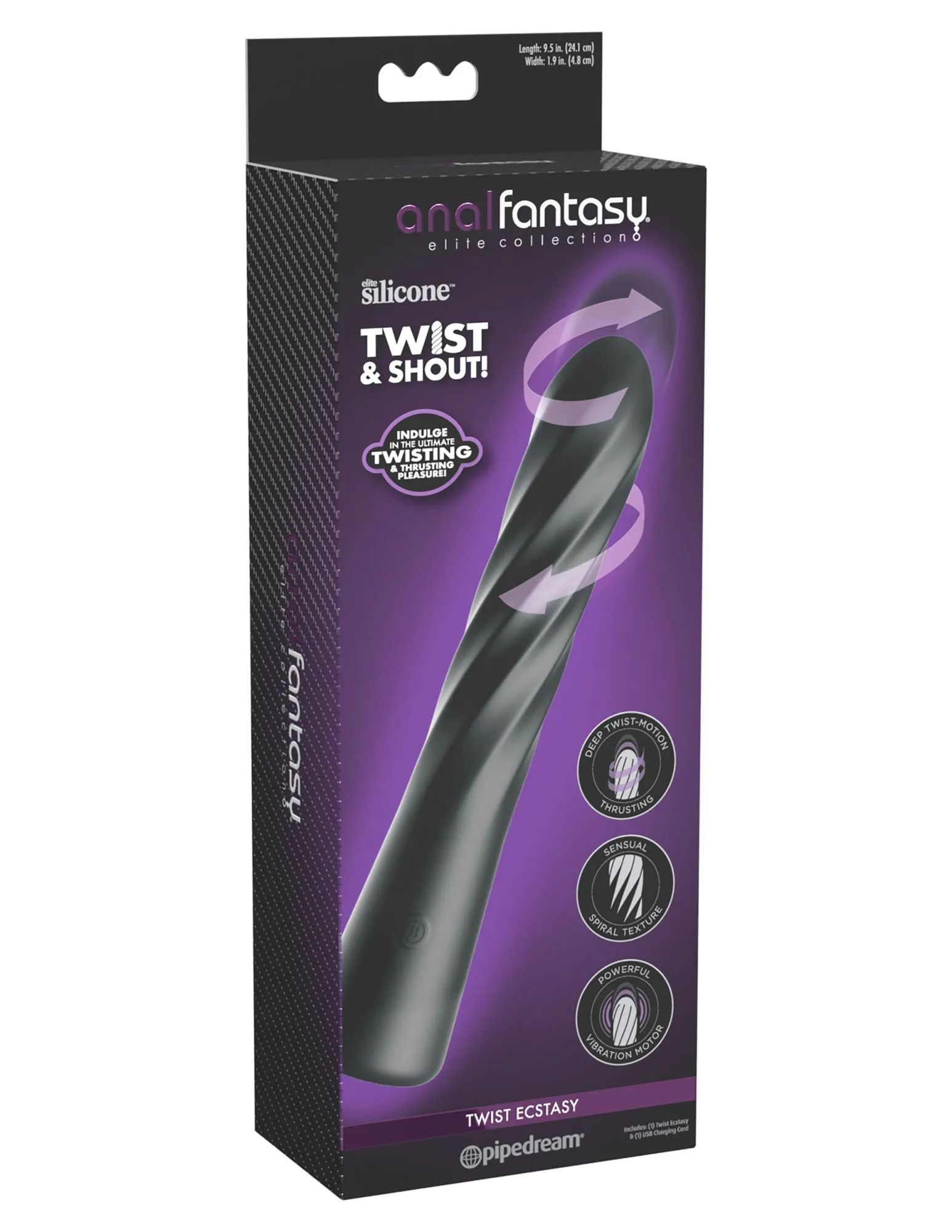 анальный вибростимулятор с вращением и фрикциями twist ecstasy 480023pd в России