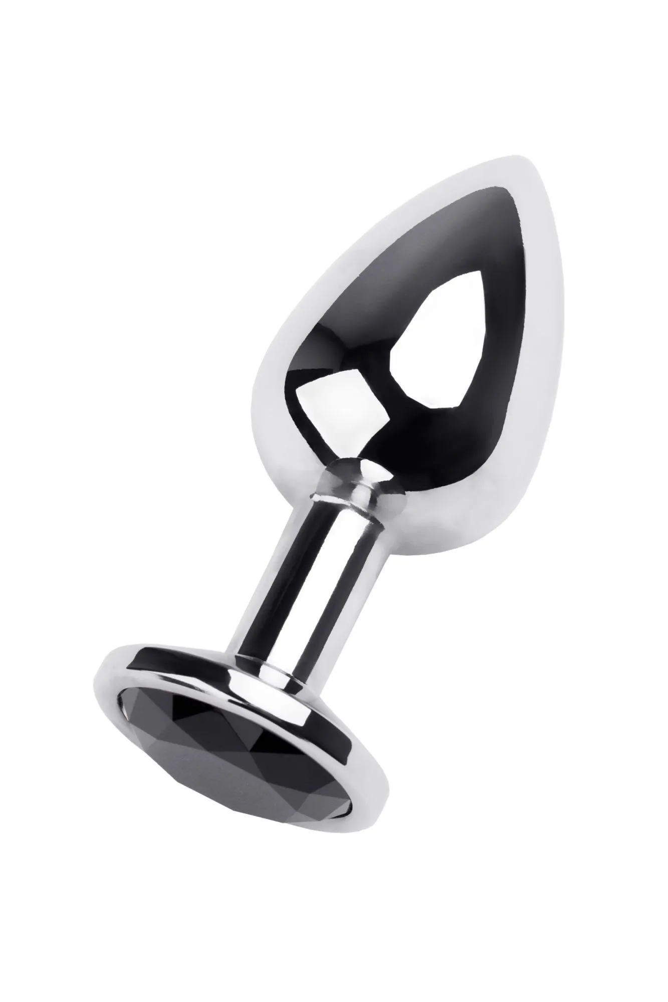 анальная втулка metal by toyfa, металл, серебряная, с чёрным кристаллом в России