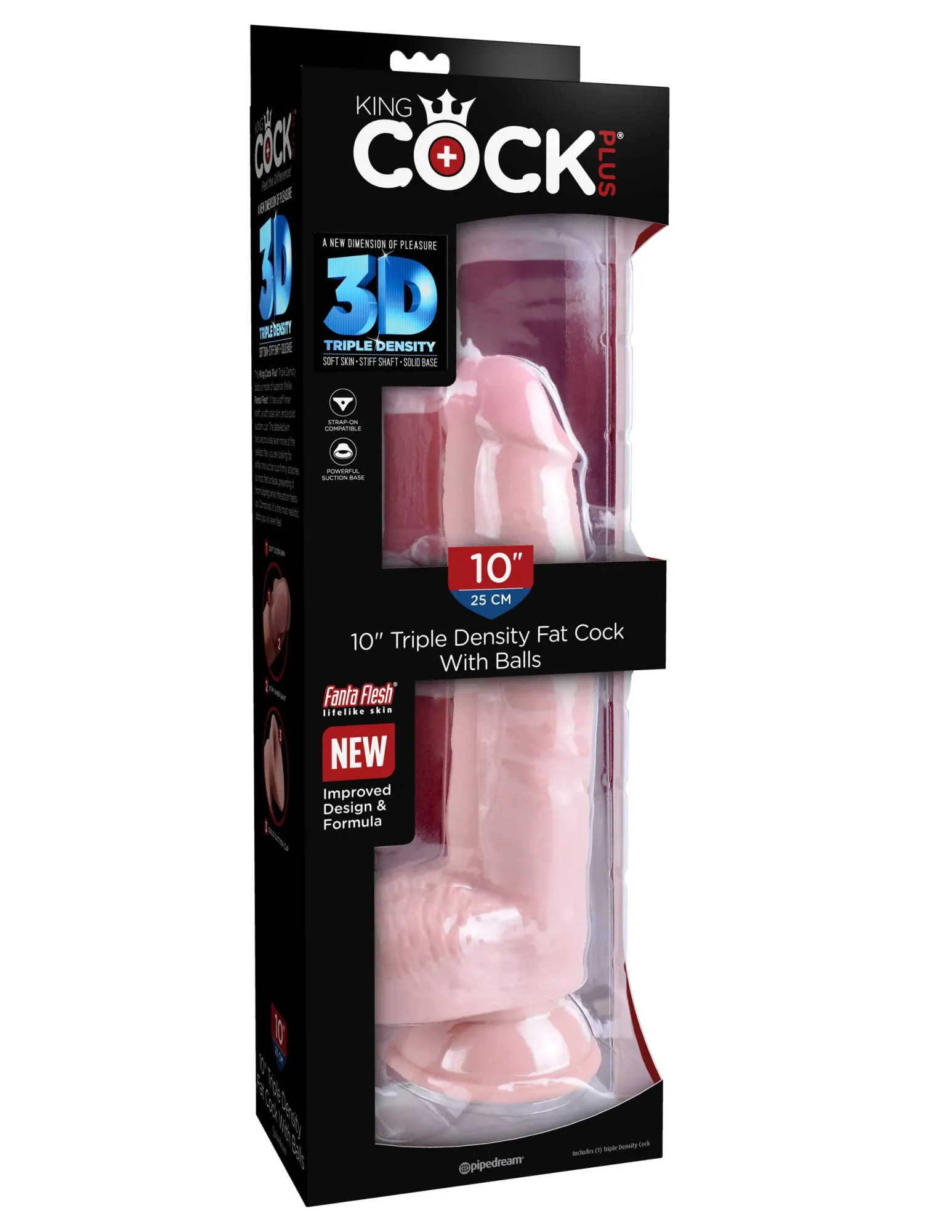 фаллоимитатор king cock plus 10" triple density fat cock with balls - flesh pipedream 572221pd в России