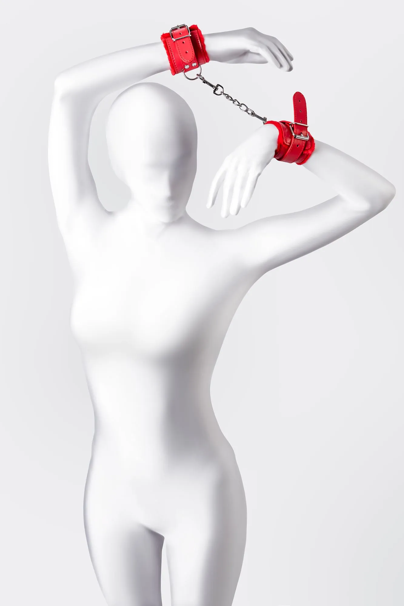 наручники anonymo #0105, pu кожа, красные, 27 см в России