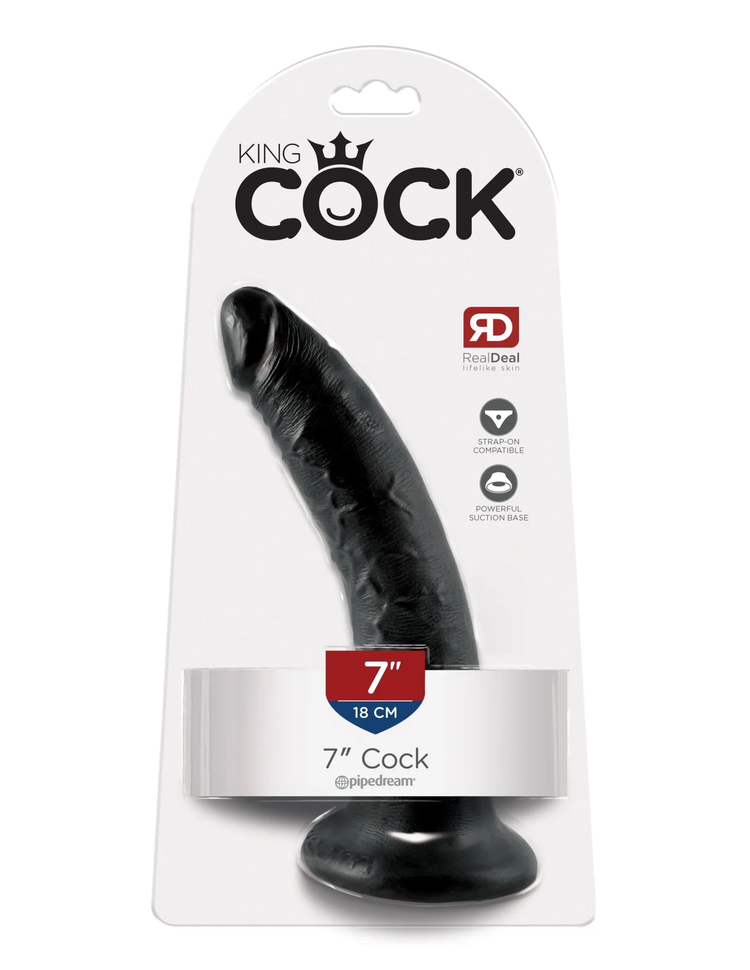 фаллоимитатор king cock 7" cock - черный pipedream 550223pd в России