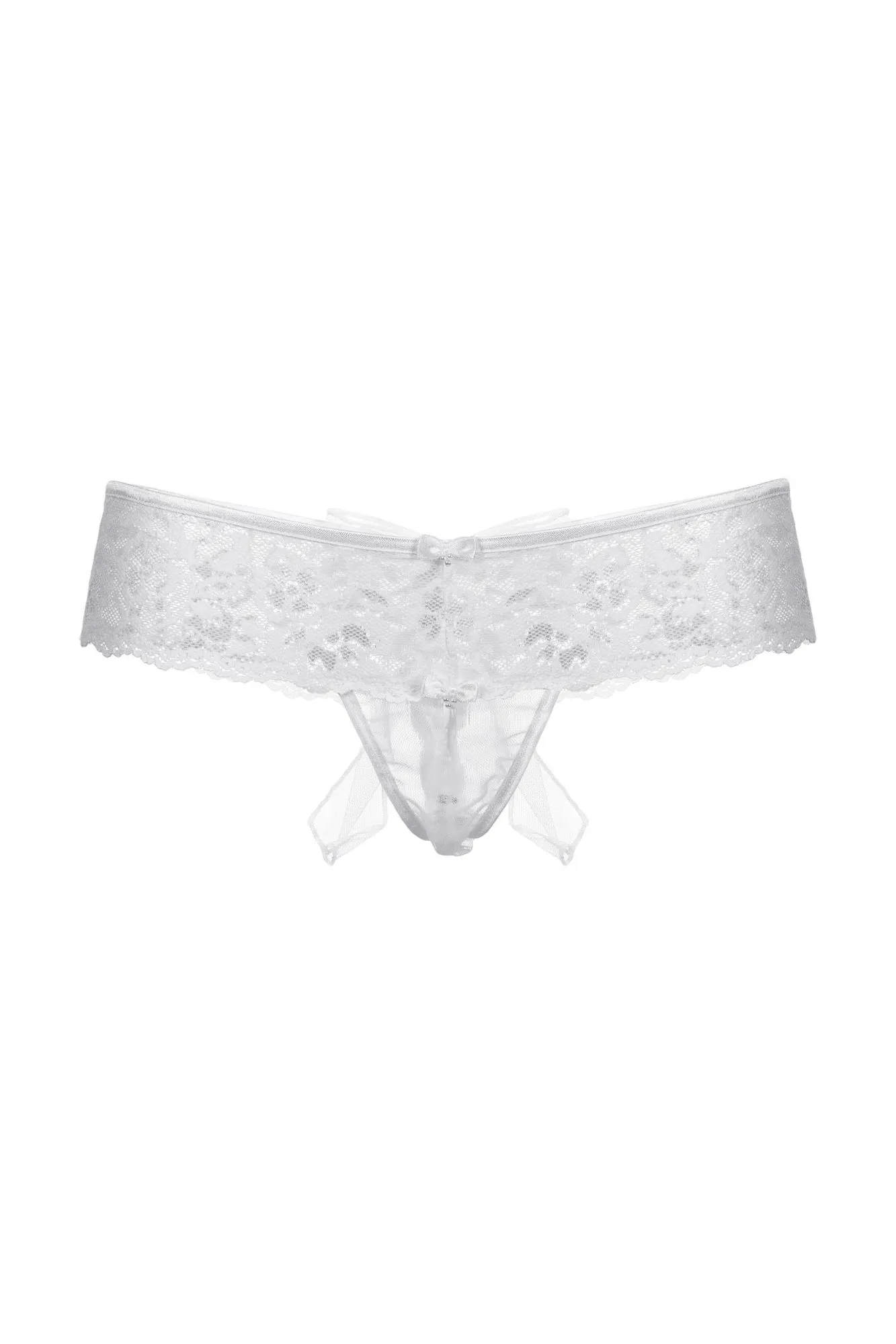 Эротическое шортики с бантиком открытые кружевные softline collection, белый, s/m в России