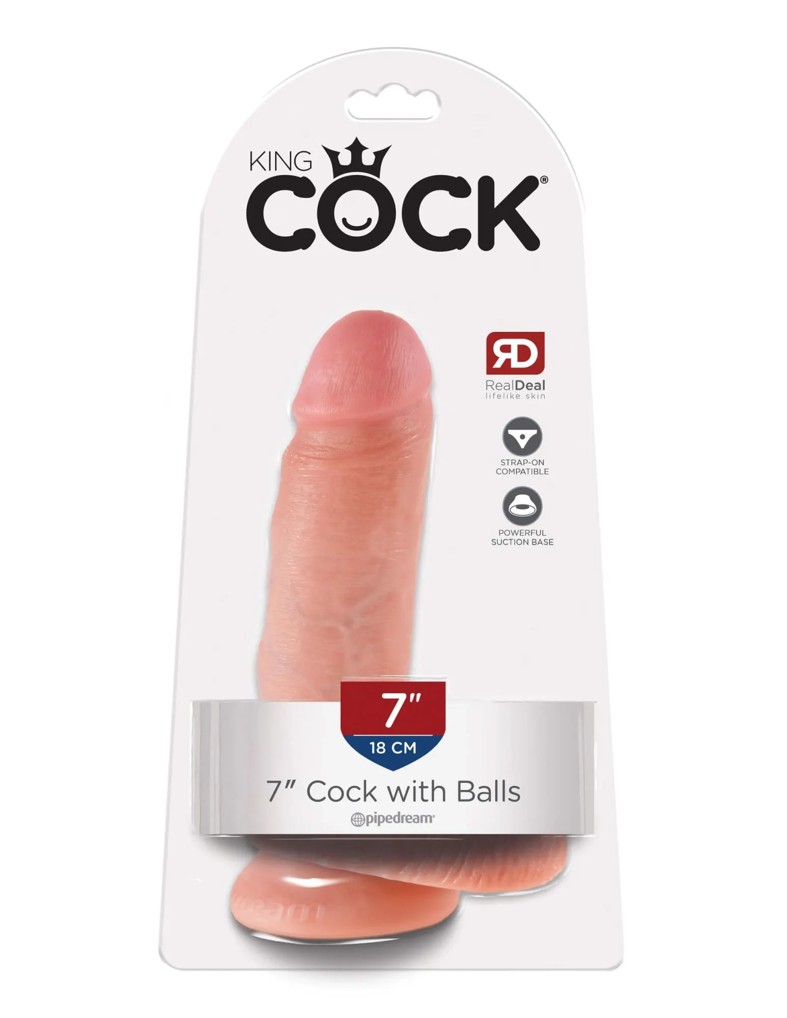 фаллоимитатор king cock 7 inch cock with balls, телесный в России