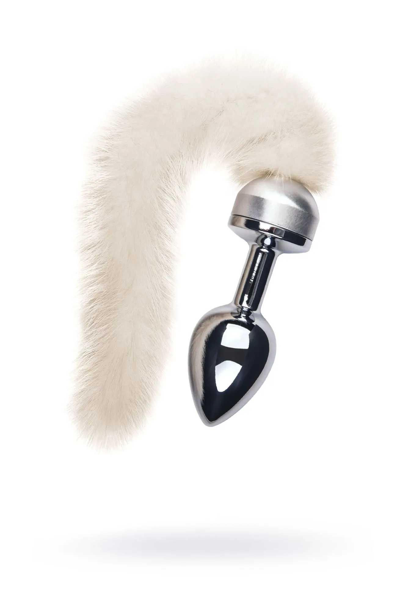 анальная втулка metal by toyfa, металл, серебряная, с белым хвостом, 32 см, ø 2,9 см, 175 г в России