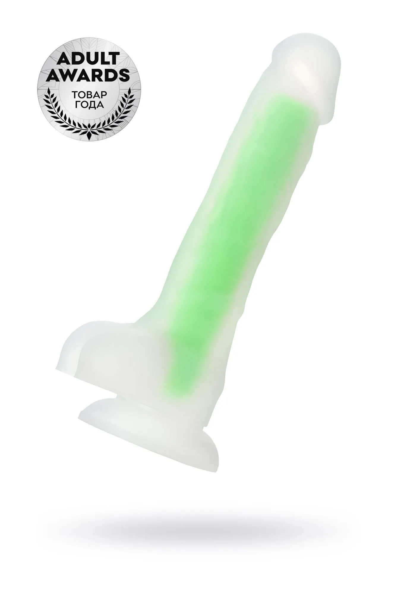 фаллоимитатор, светящийся в темноте, beyond by toyfa dick glow, силикон, прозрачный, 18 см в России