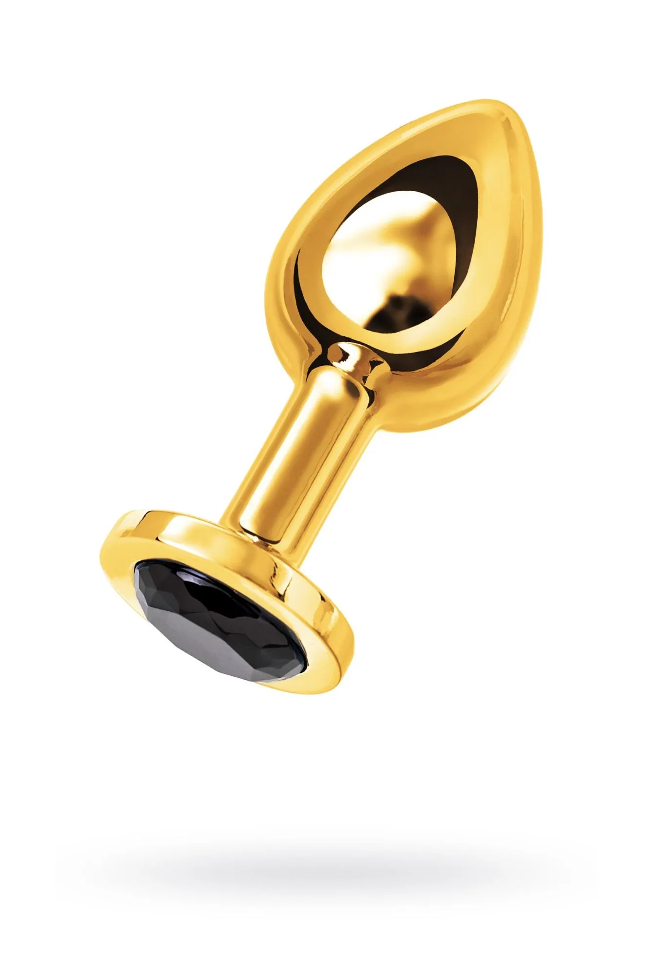 анальная втулка metal by toyfa, металл, золотая, с черным кристаллом в России