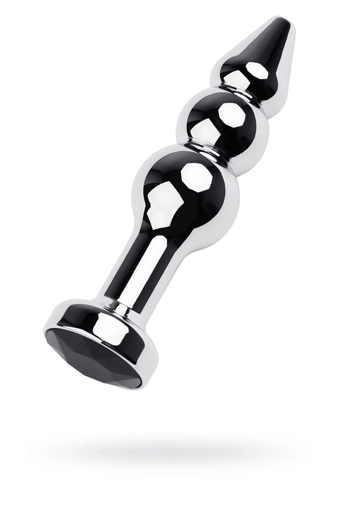 анальная втулка metal by toyfa, металл, серебряная, с чёрным кристаллом в России