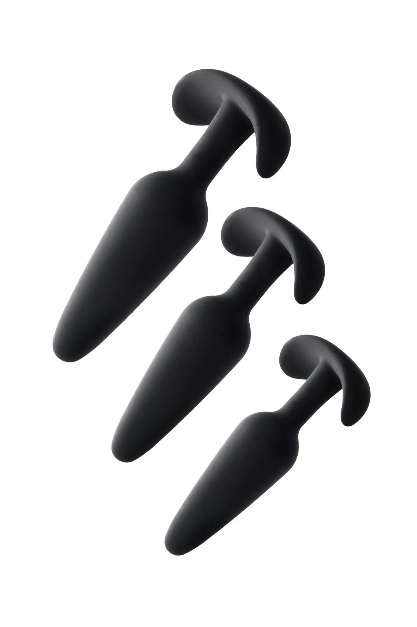 набор анальных втулок toyfa popo pleasure eridani, силикон, черный, 3 шт. в России