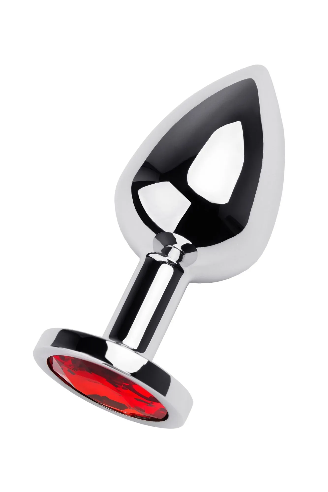 анальная втулка metal by toyfa, металл, серебряная, с красным кристаллом, 8 см, ø 3,4 см, 85 г в России