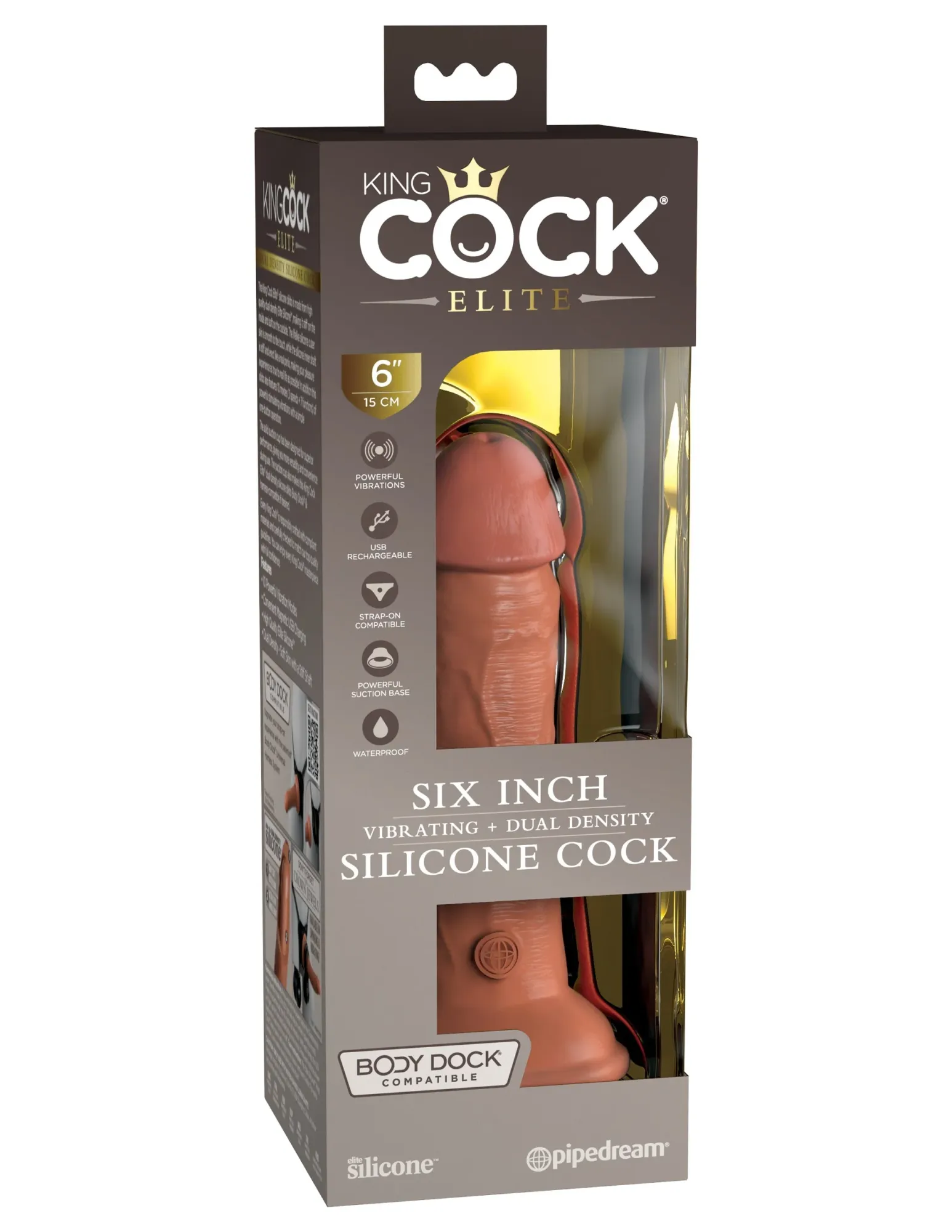 вибратор kc  elite 6" vibrating silicone dong - tan pipedream 577622pd в России