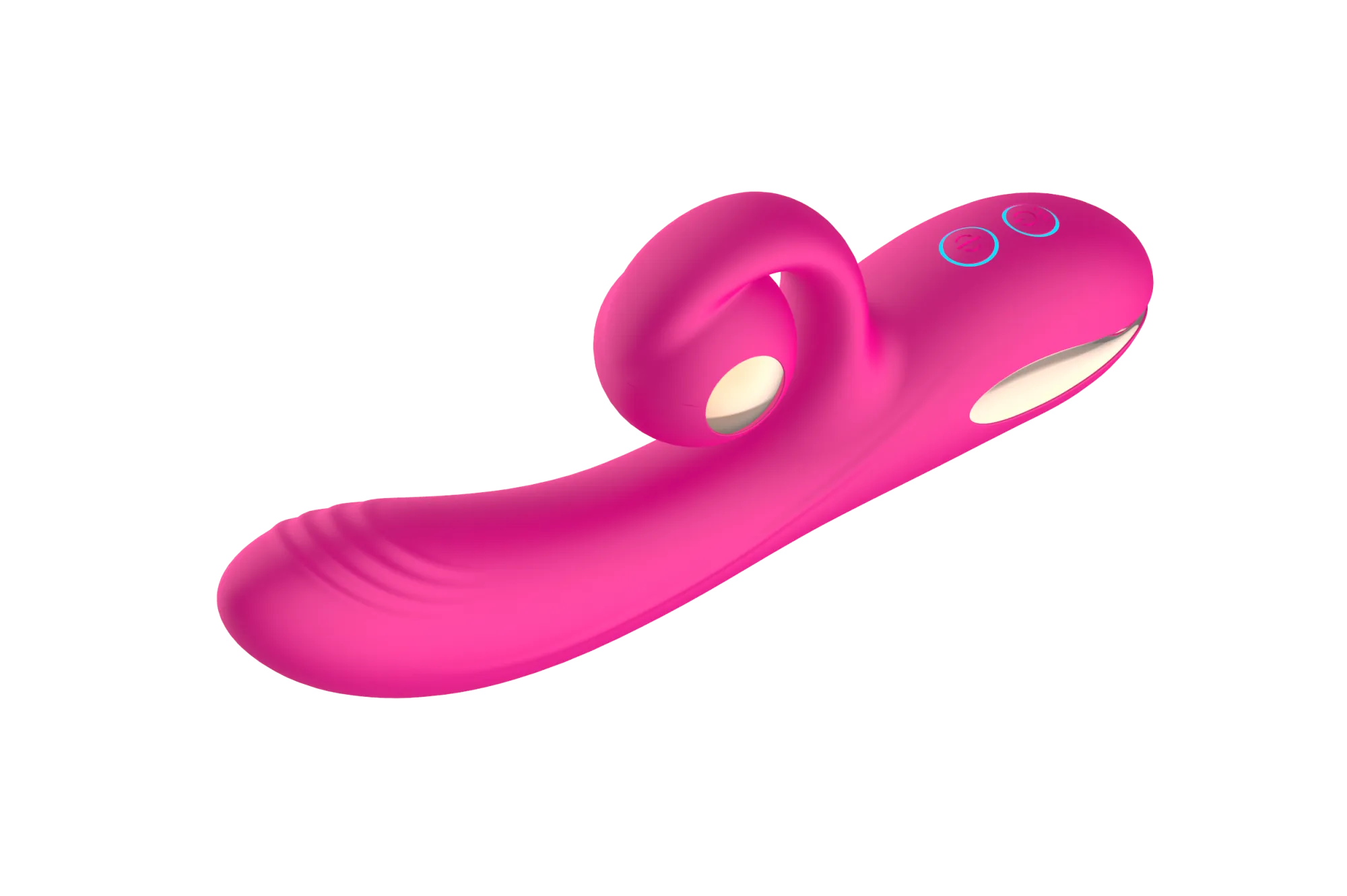 силиконовый вибратор-кролик с функцией вращения sw3052-hot-pink в России