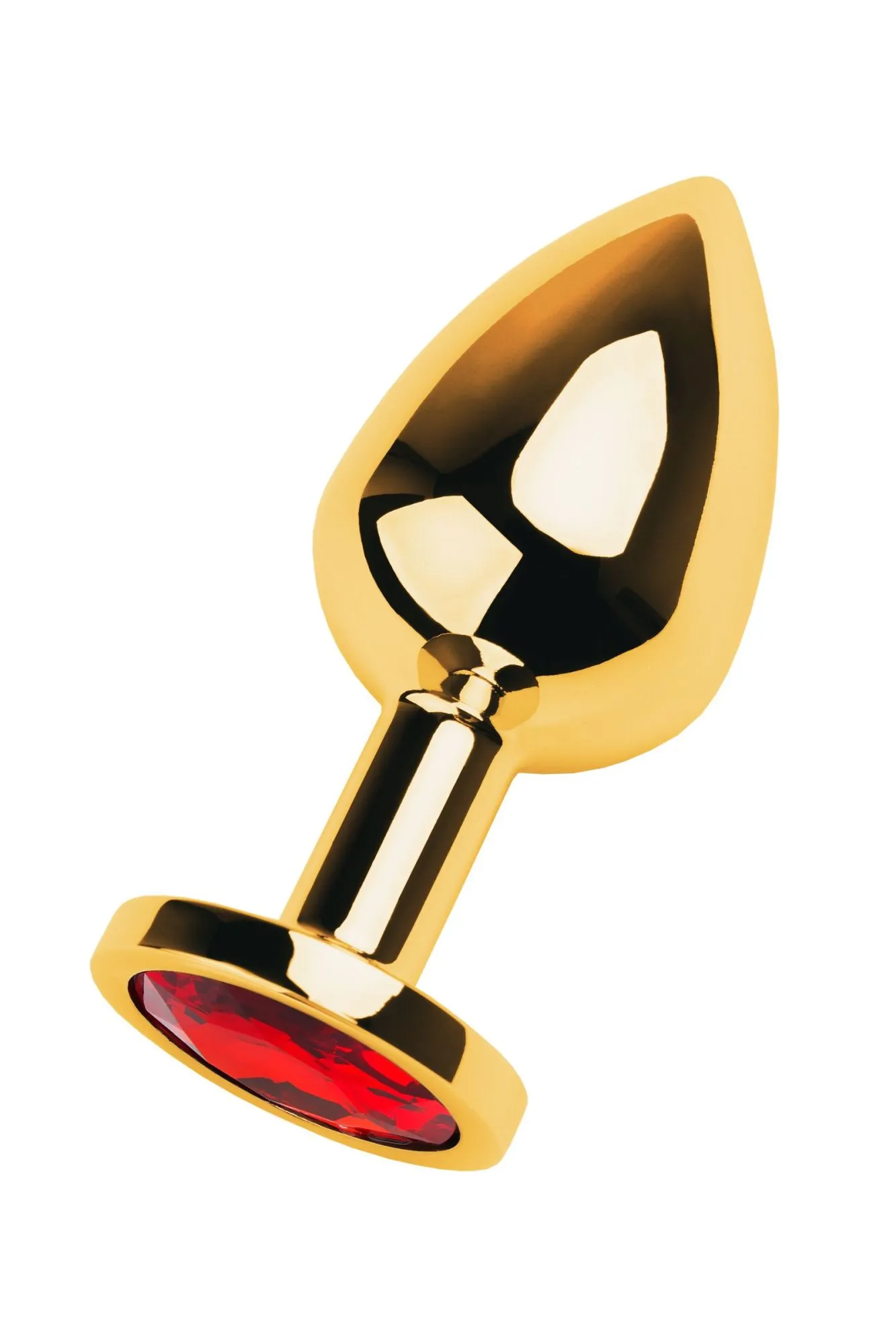 анальная втулка metal by toyfa, металл, золотая, с красным кристаллом, 8 см, ø 3,4 см, 85 г в России
