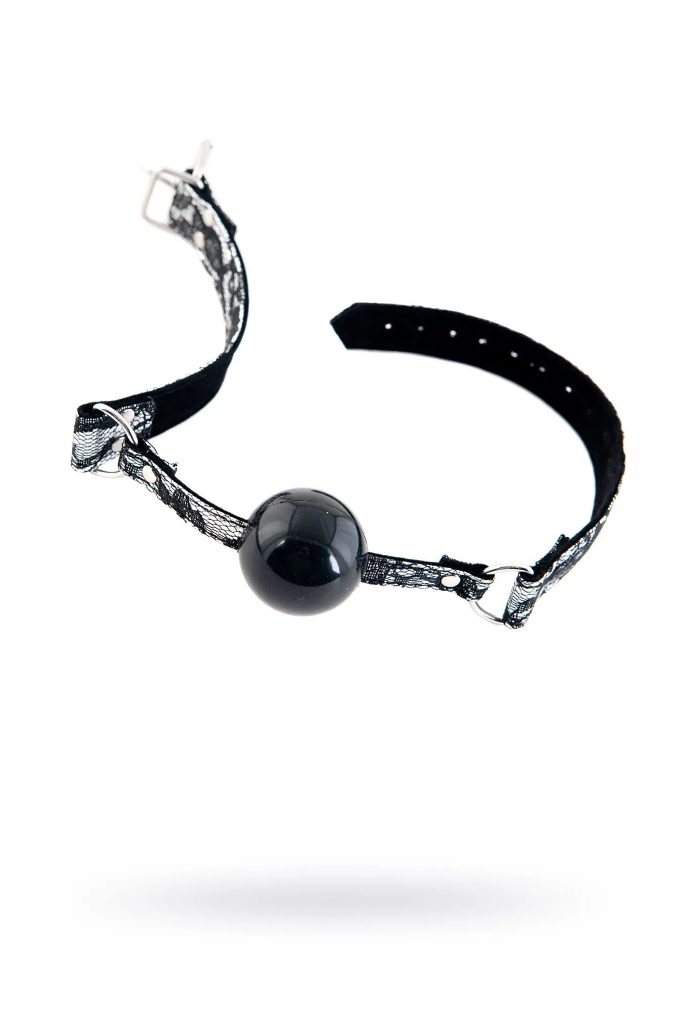 кляп силиконовый toyfa marcus на кружевном ремешке, серебряный, 60 см в России