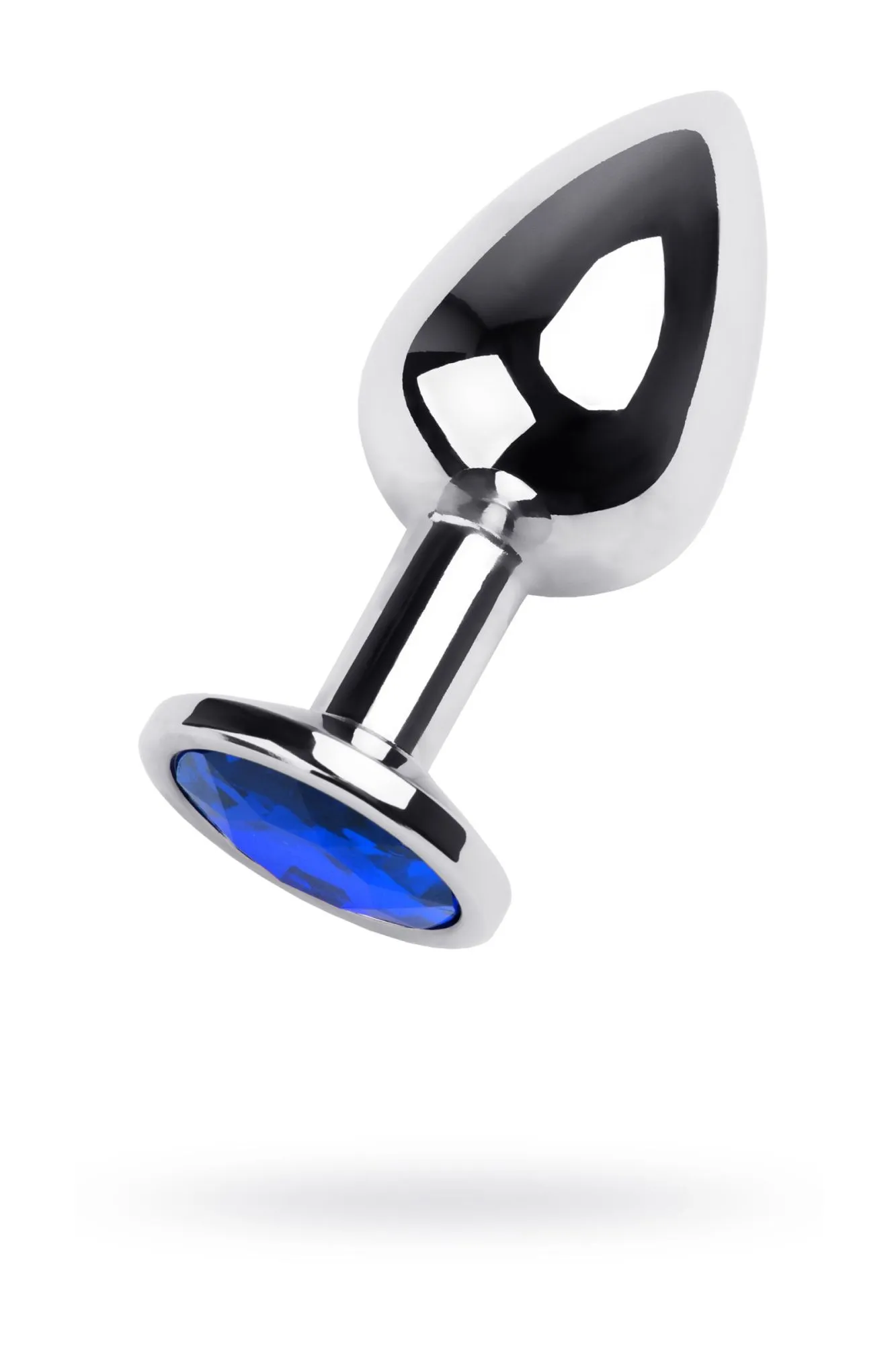 анальная втулка metal by toyfa, металл, серебряная, с синим кристаллом в России